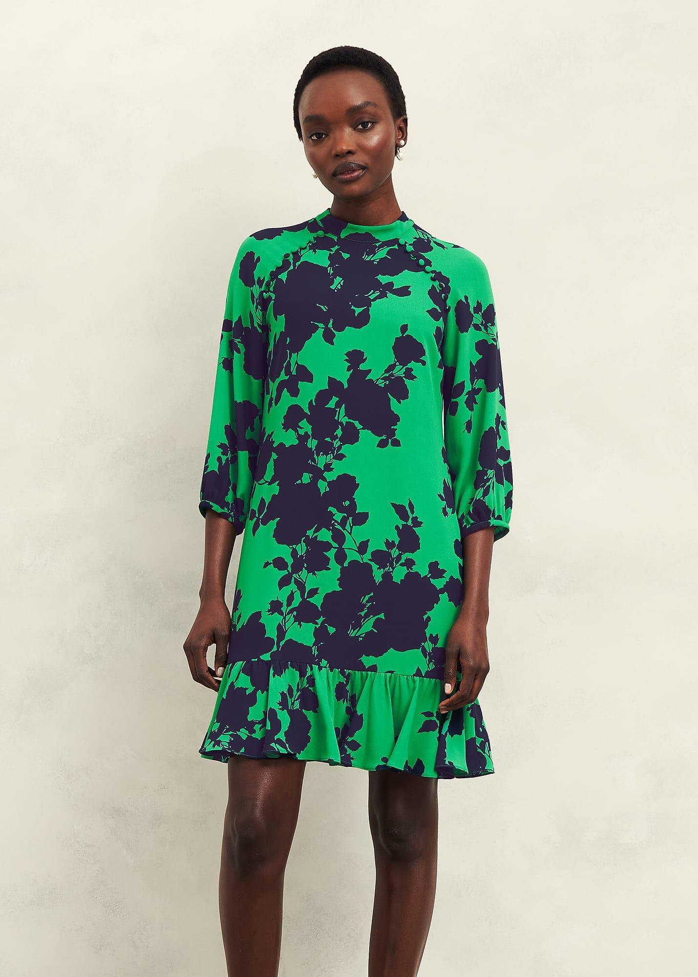 Georgia Dress, Green Navy, hi-res