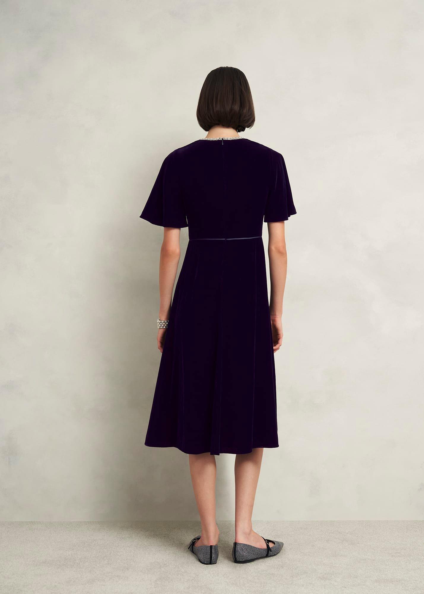 Catalina Velvet Dress, Midnight Navy, hi-res