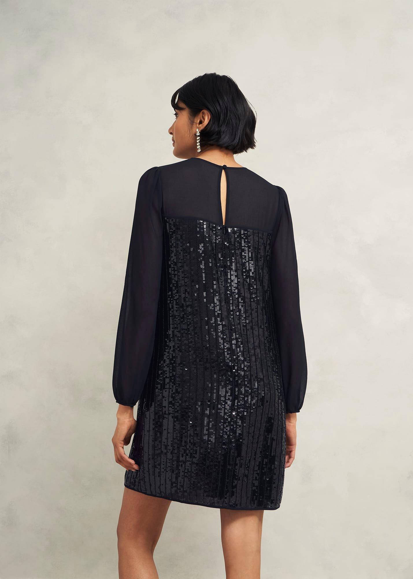Zariah Sequin Dress, Hobbs Black, hi-res