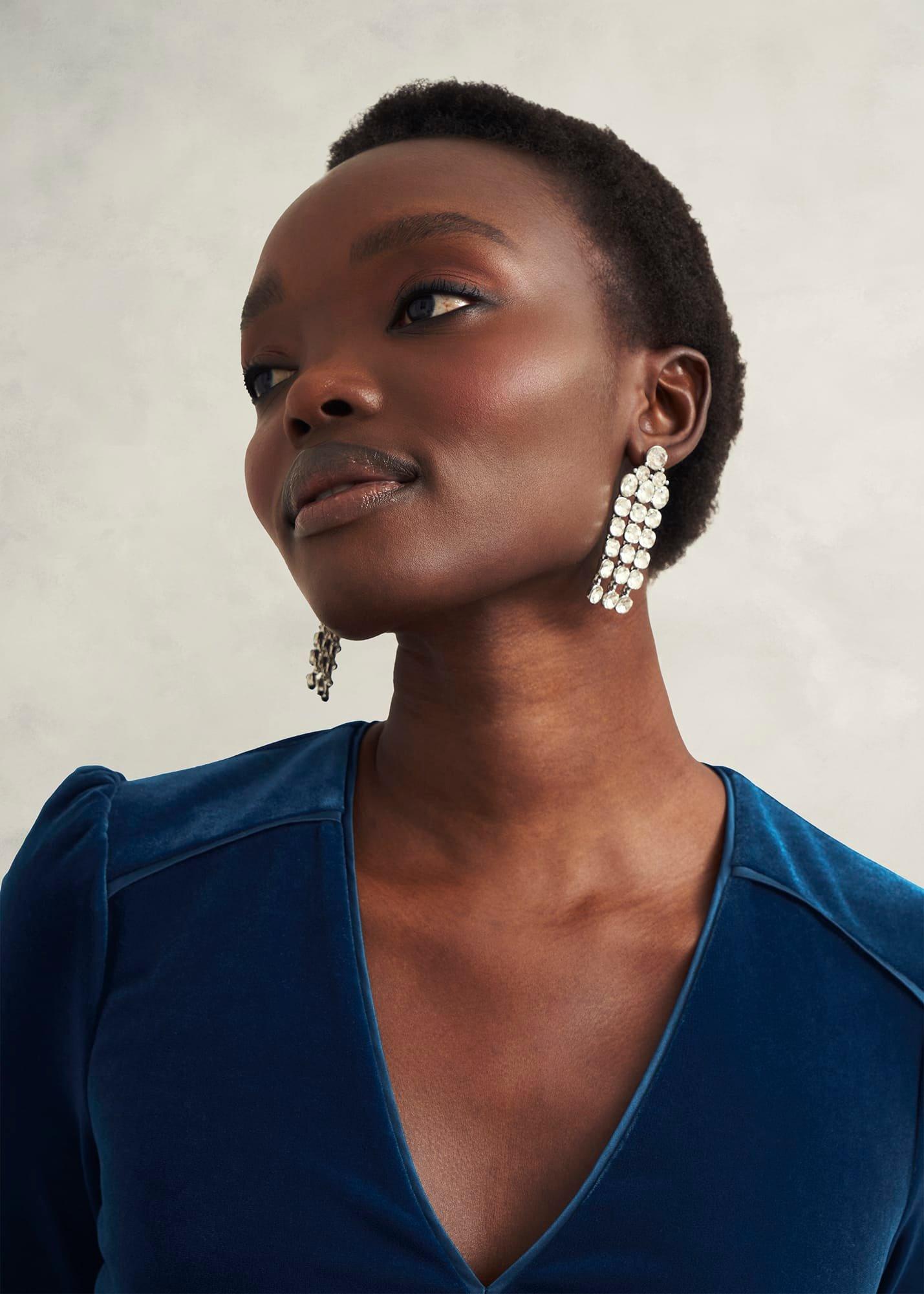 Mary Velvet Dress, Riverside Blue, hi-res