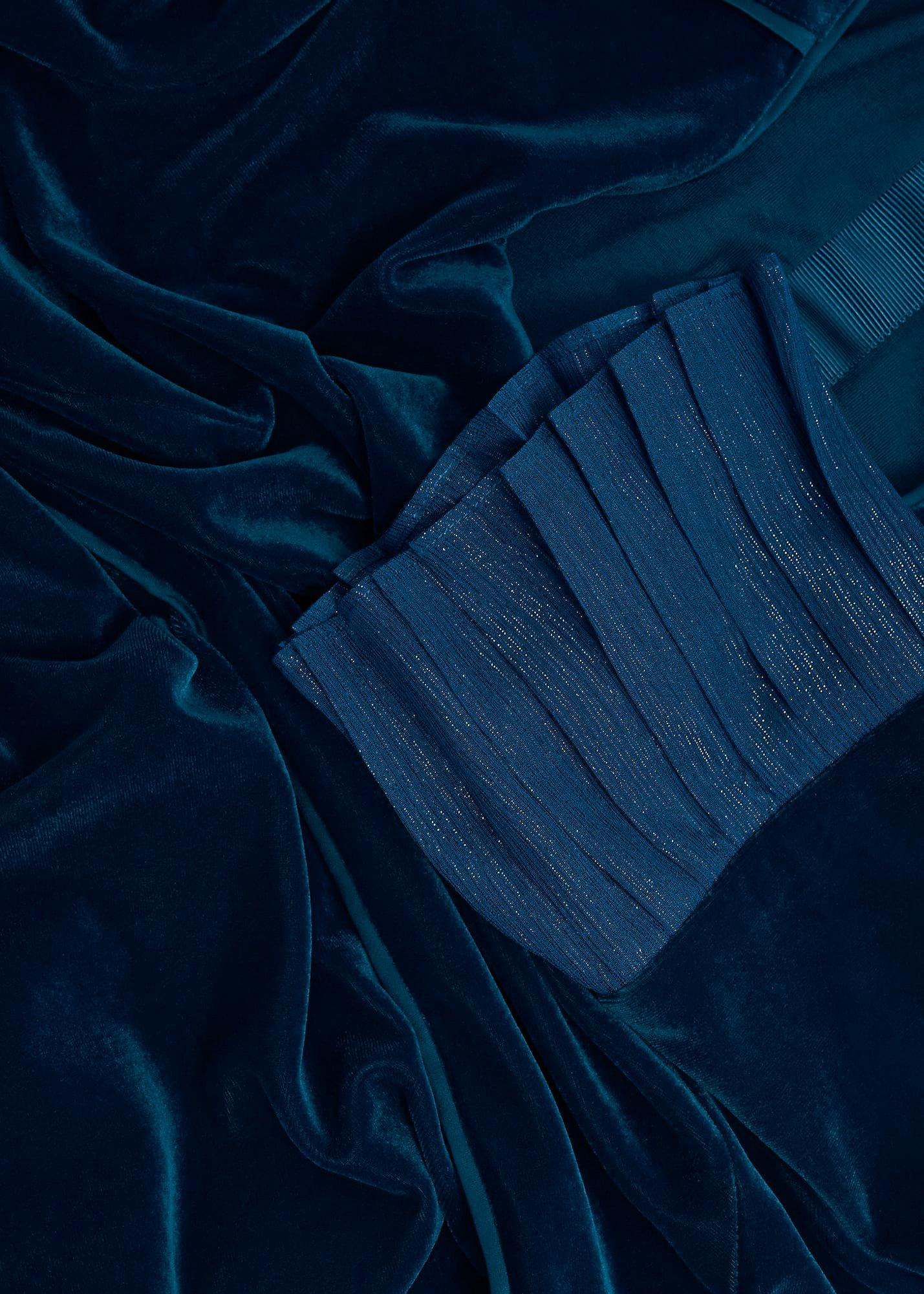 Mary Velvet Dress, Riverside Blue, hi-res