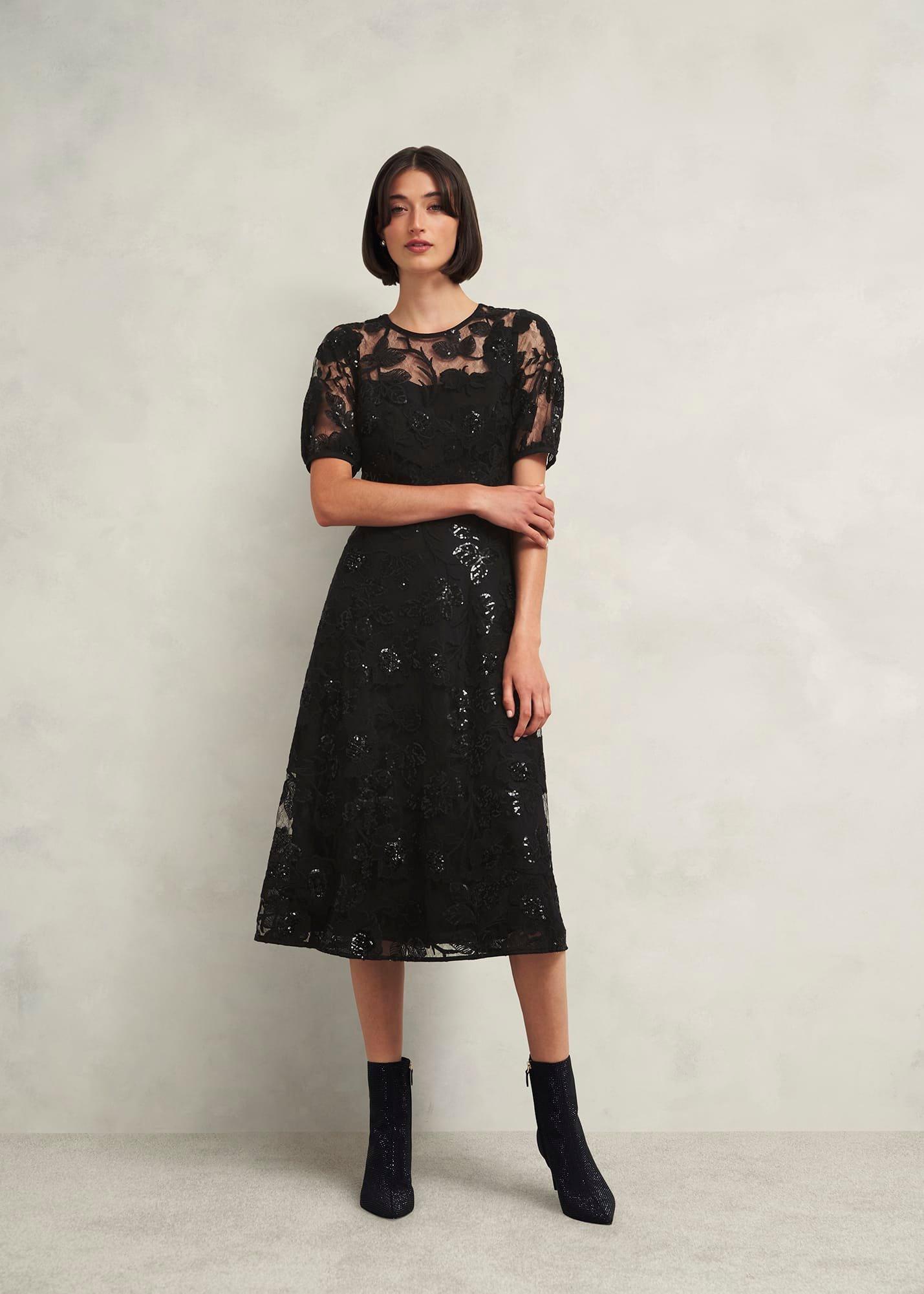 Ami Lace Sequin Midi Dress