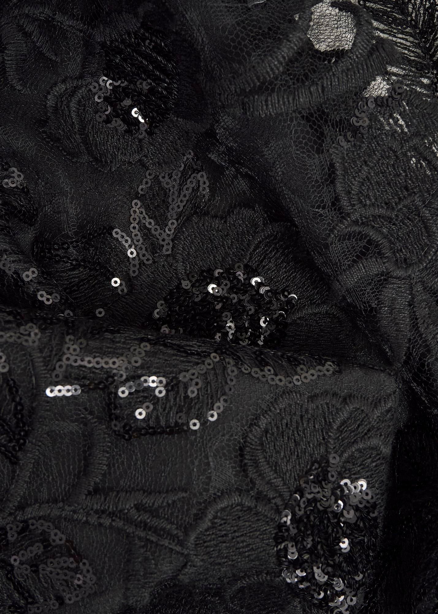 Ami Lace Sequin Midi Dress, Hobbs Black, hi-res