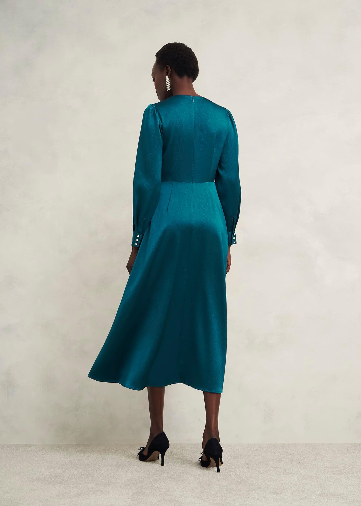 Anais Satin Midi Dress, Kyanite Blue, hi-res