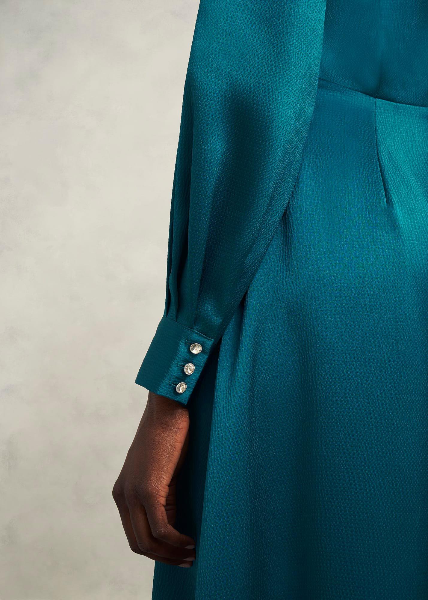 Anais Satin Midi Dress, Kyanite Blue, hi-res