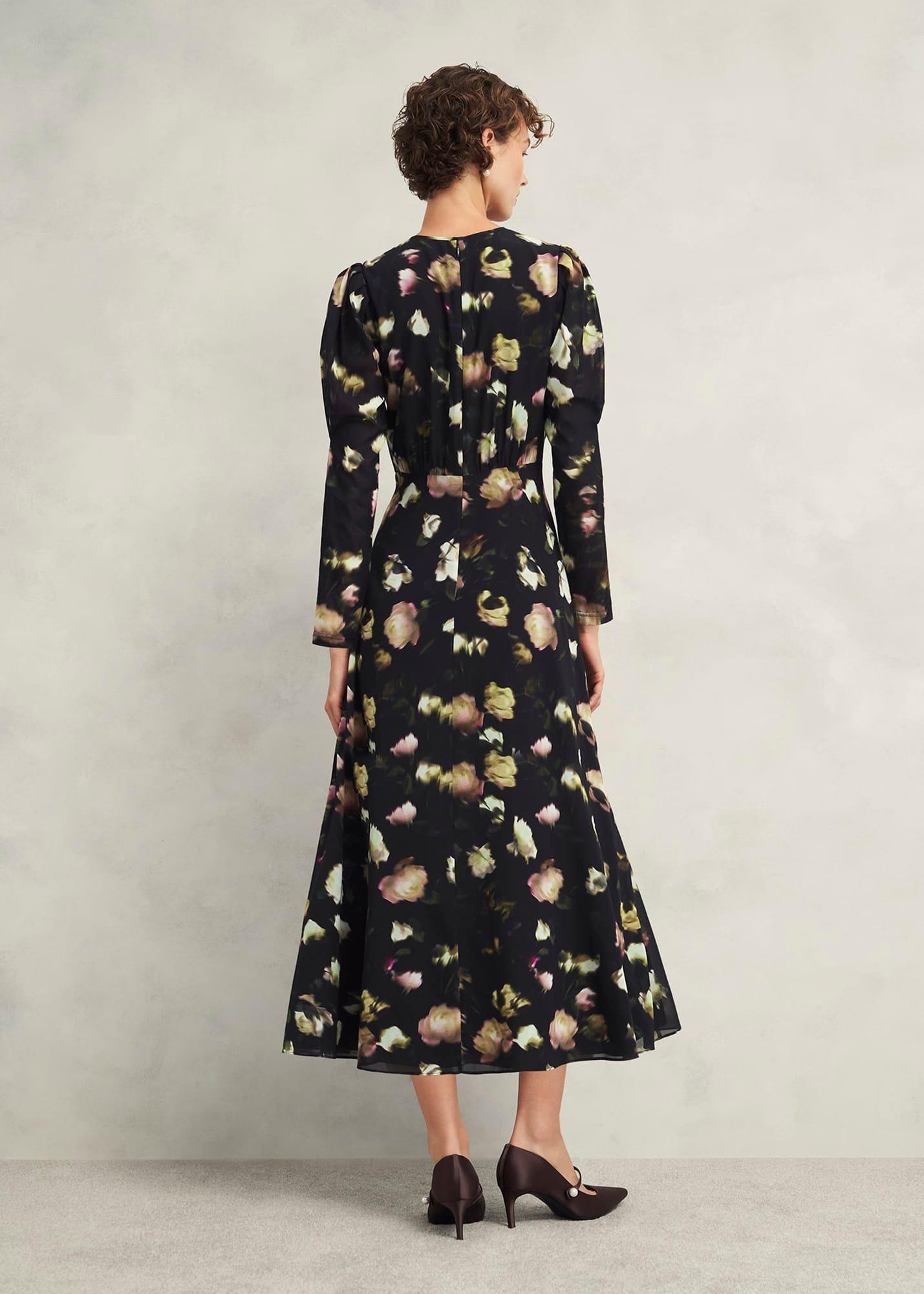 Windermere Silk Dress, Black Multi, hi-res
