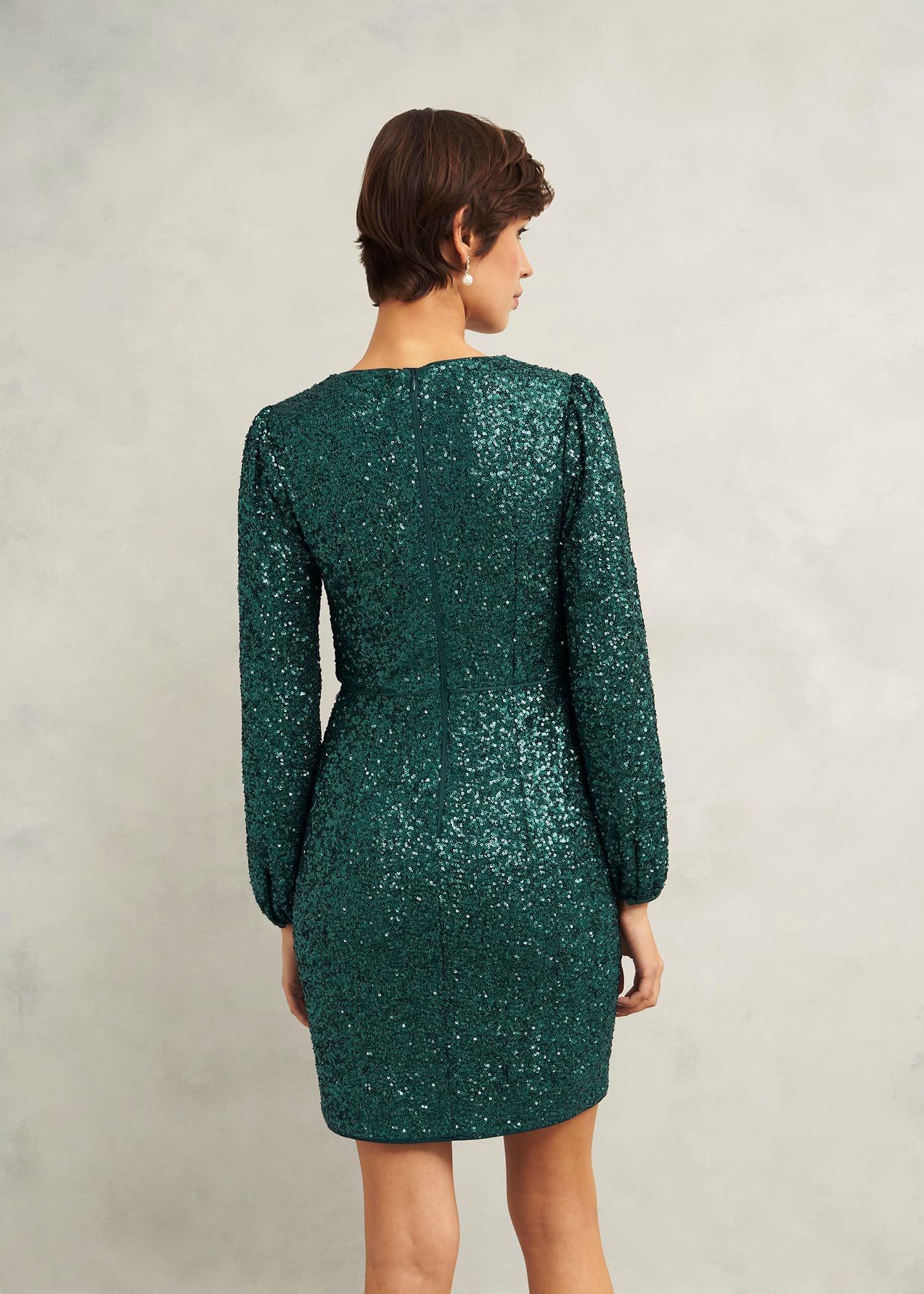 Cianna Sequin Dress, Evergreen, hi-res