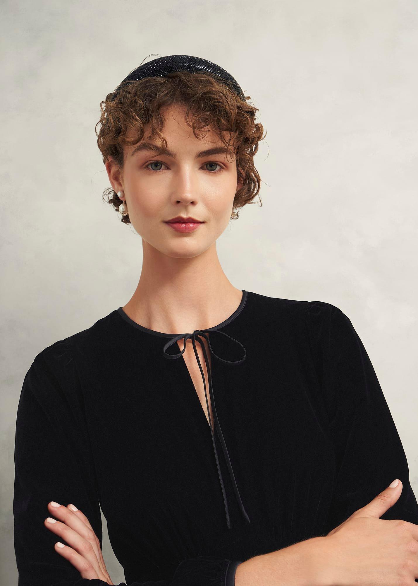 Osterly Velvet Dress, Black, hi-res