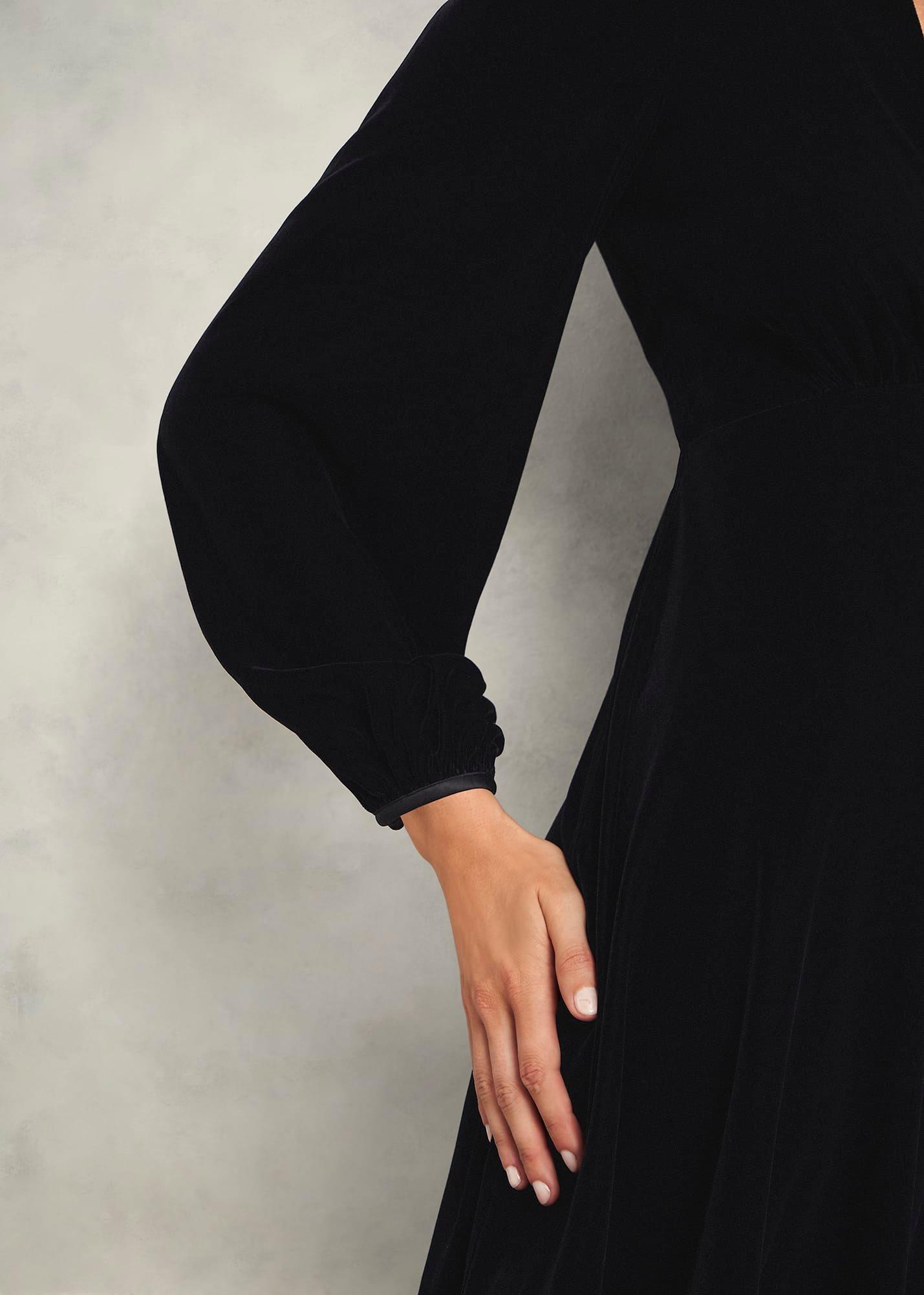 Osterly Velvet Dress, Black, hi-res