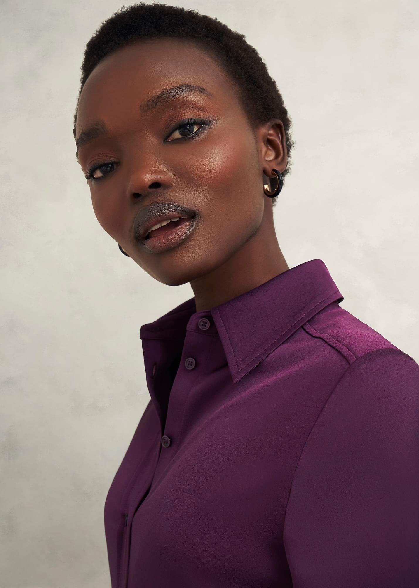 Arianne Satin Dress, Regal Purple, hi-res