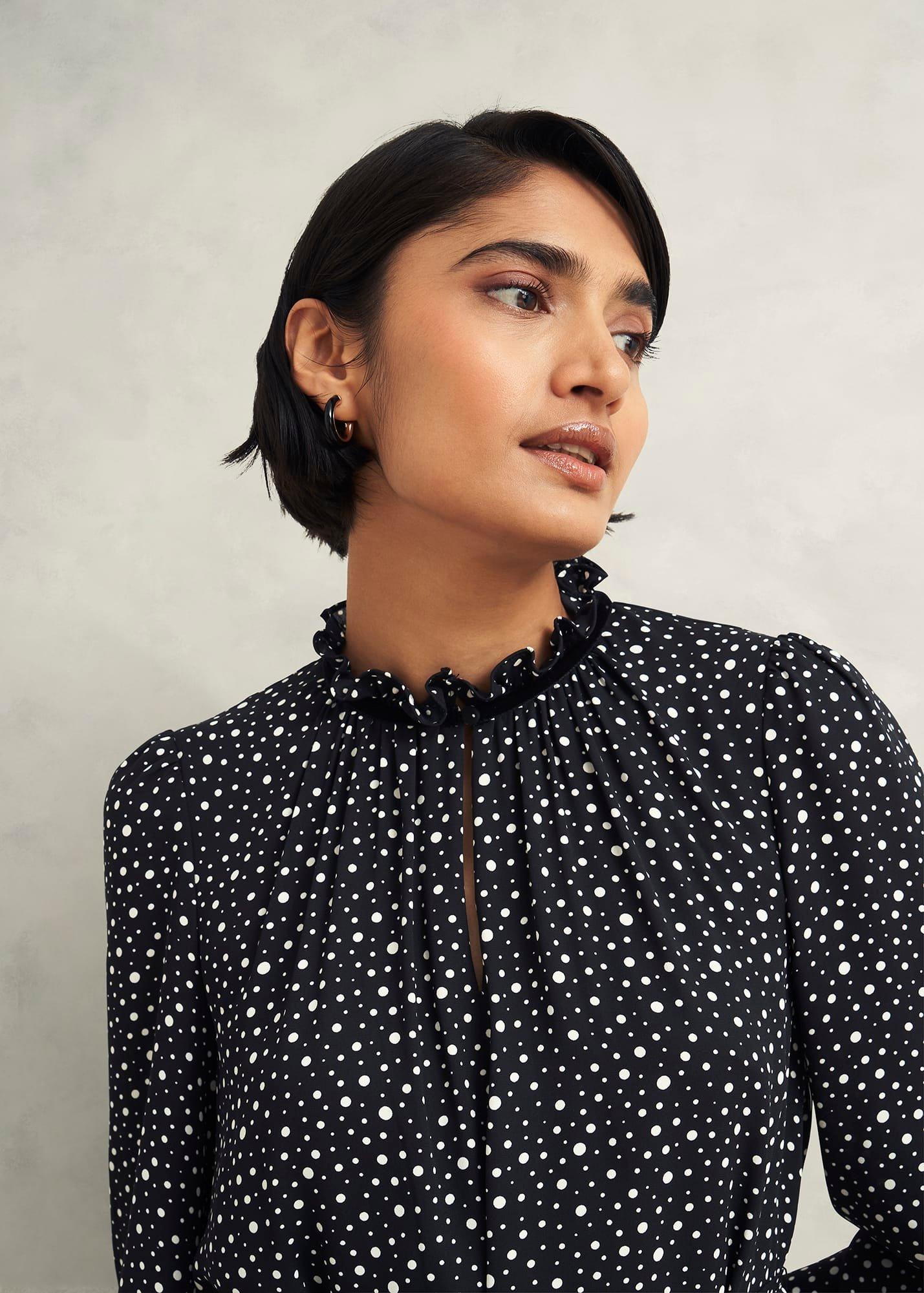 Otilla Dress, Black Ivory, hi-res