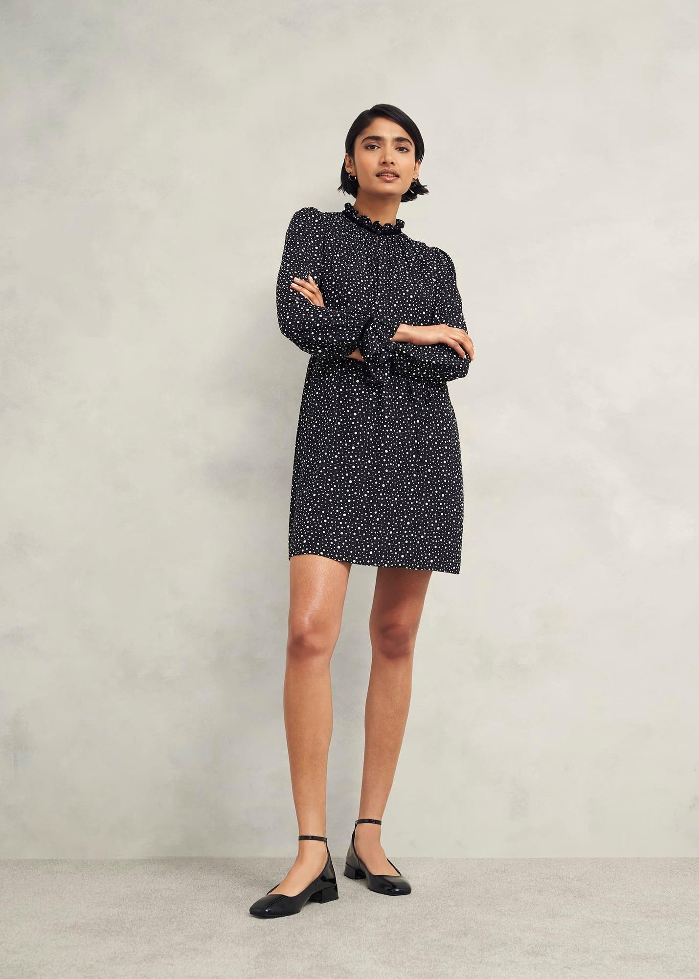 Otilla Dress, Black Ivory, hi-res