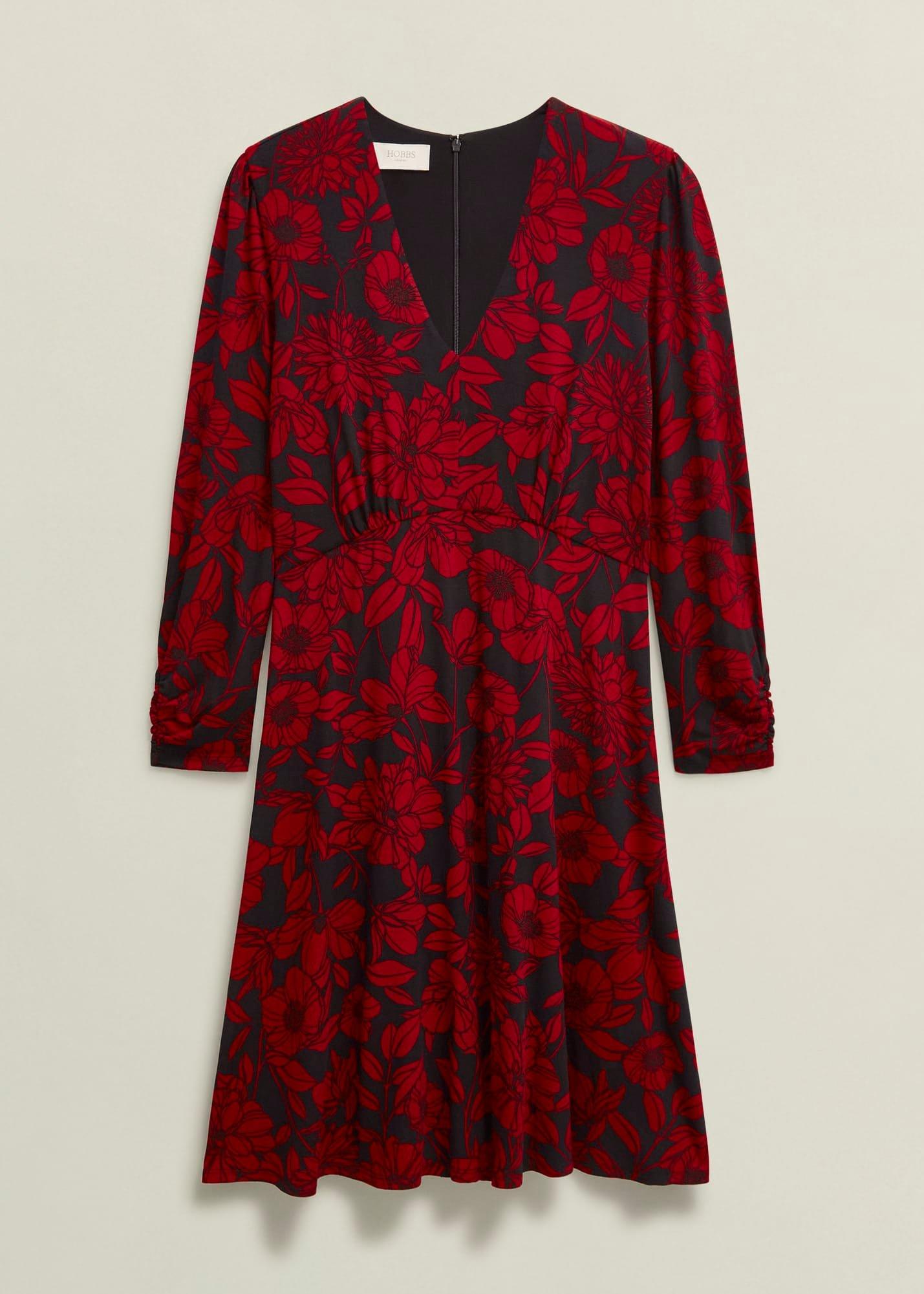 Julietta Jersey Dress, Black Red, hi-res