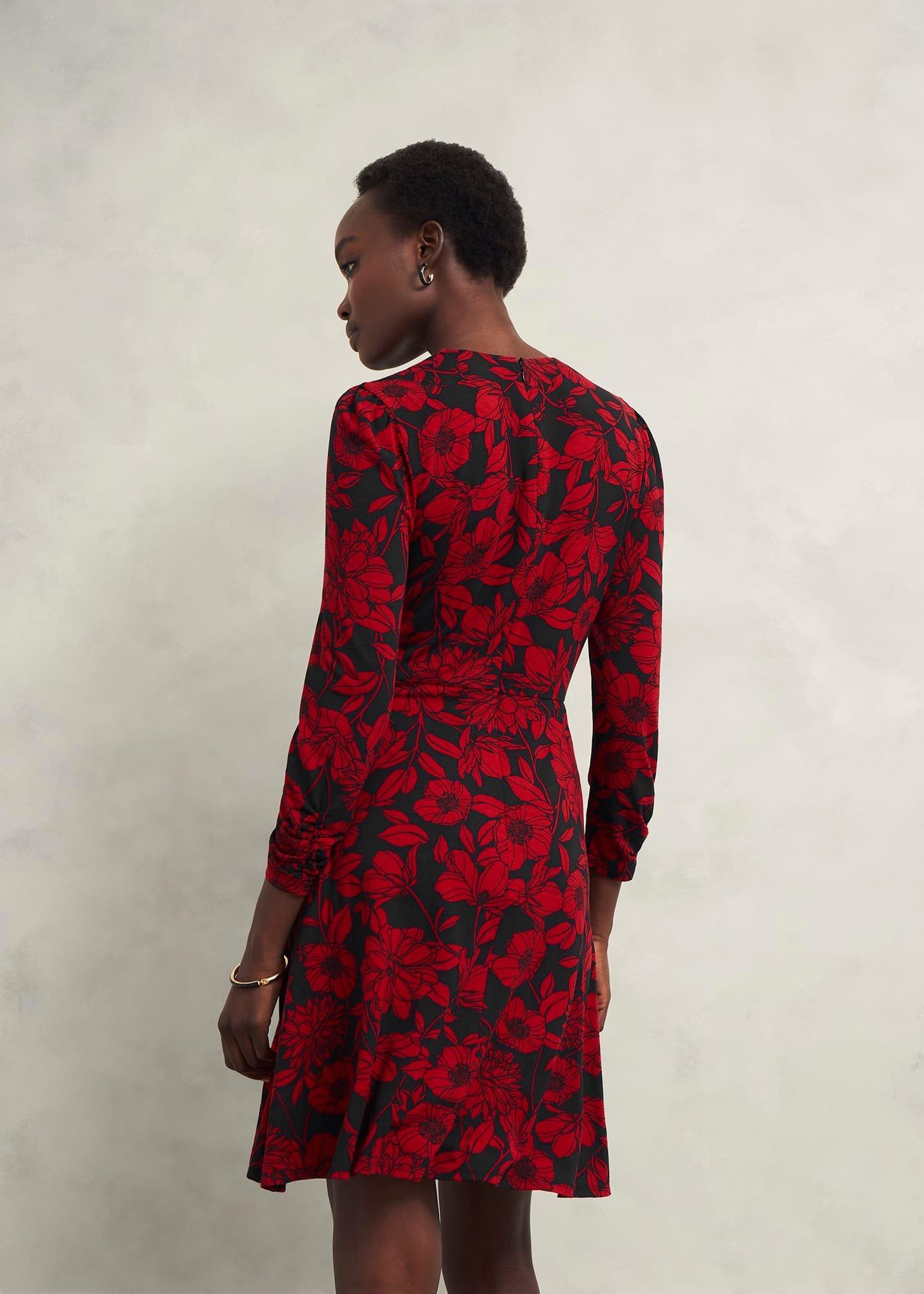 Julietta Jersey Dress, Black Red, hi-res