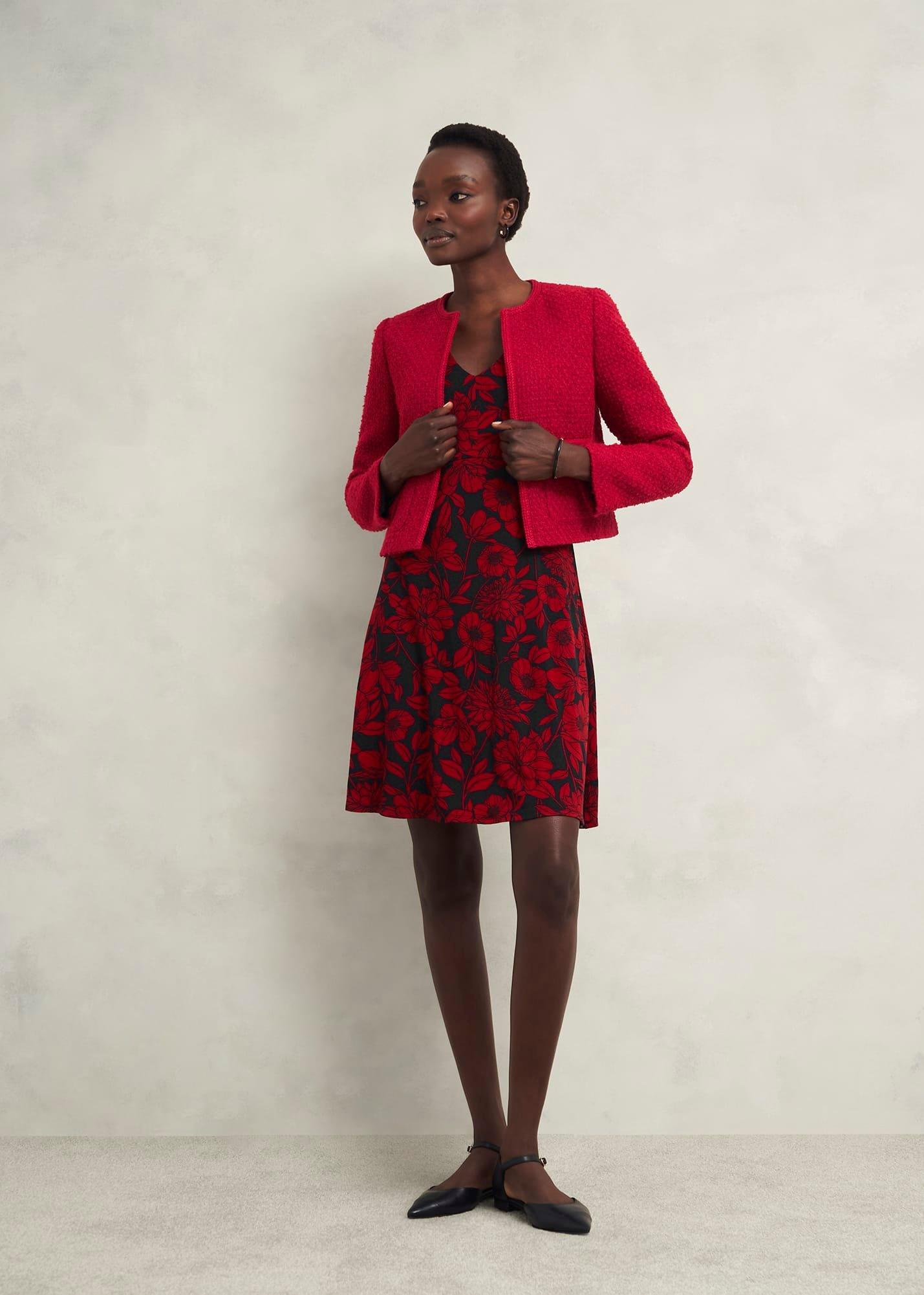 Julietta Jersey Dress, Black Red, hi-res