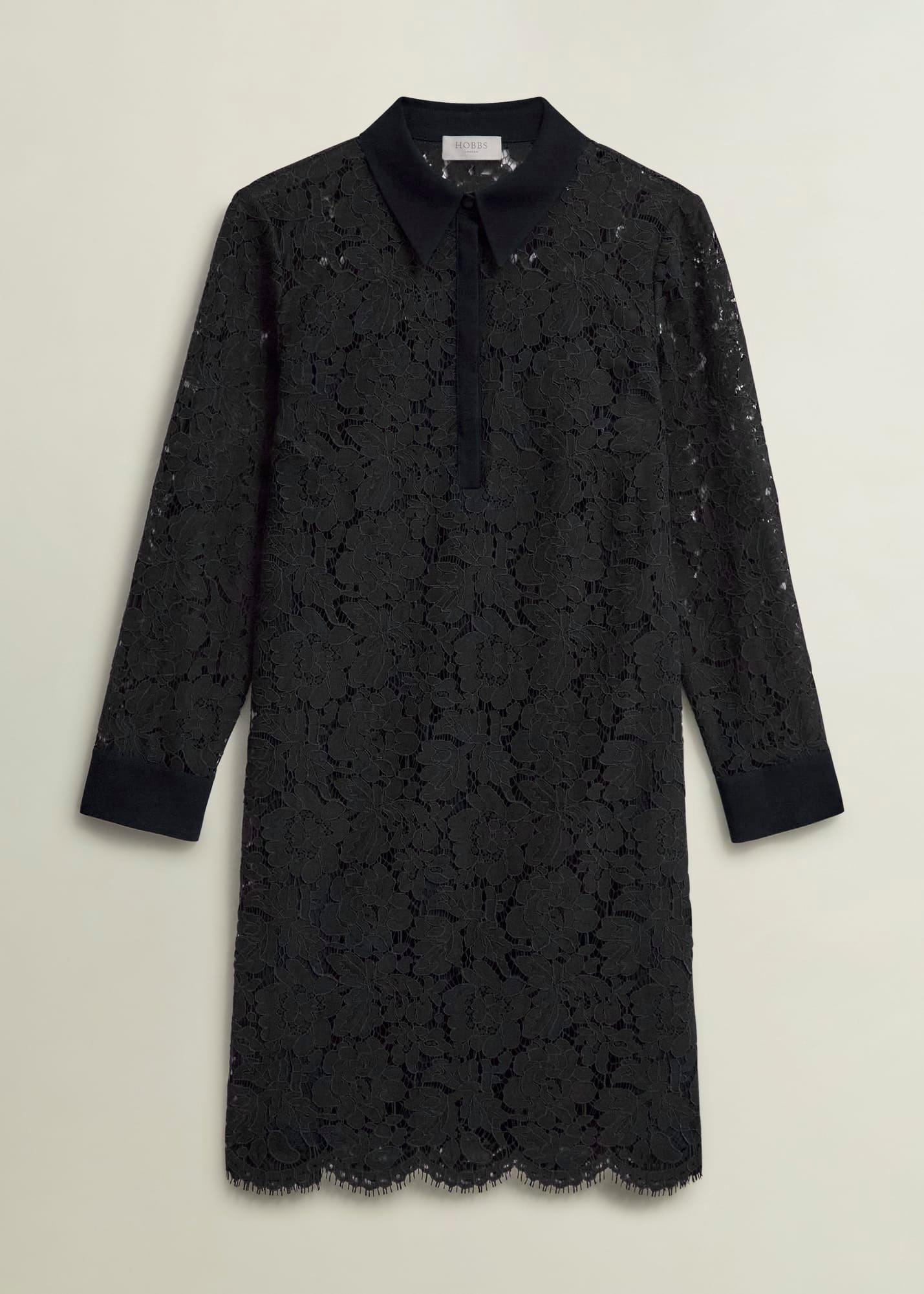 Marciella Lace Dress, Black, hi-res