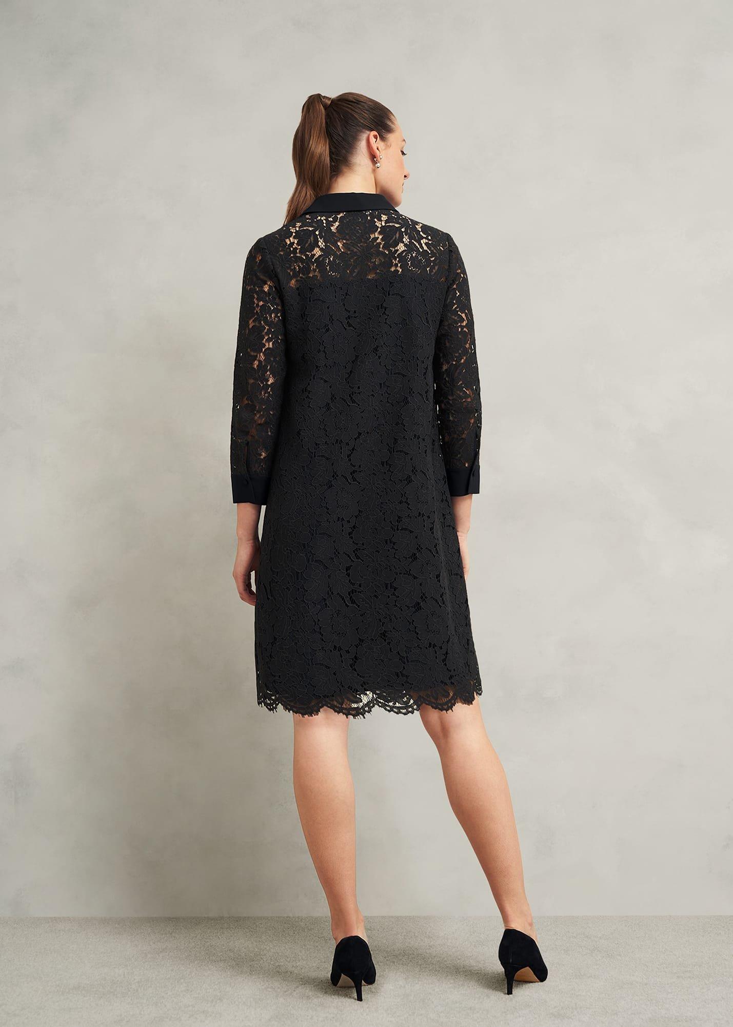 Marciella Lace Dress, Black, hi-res