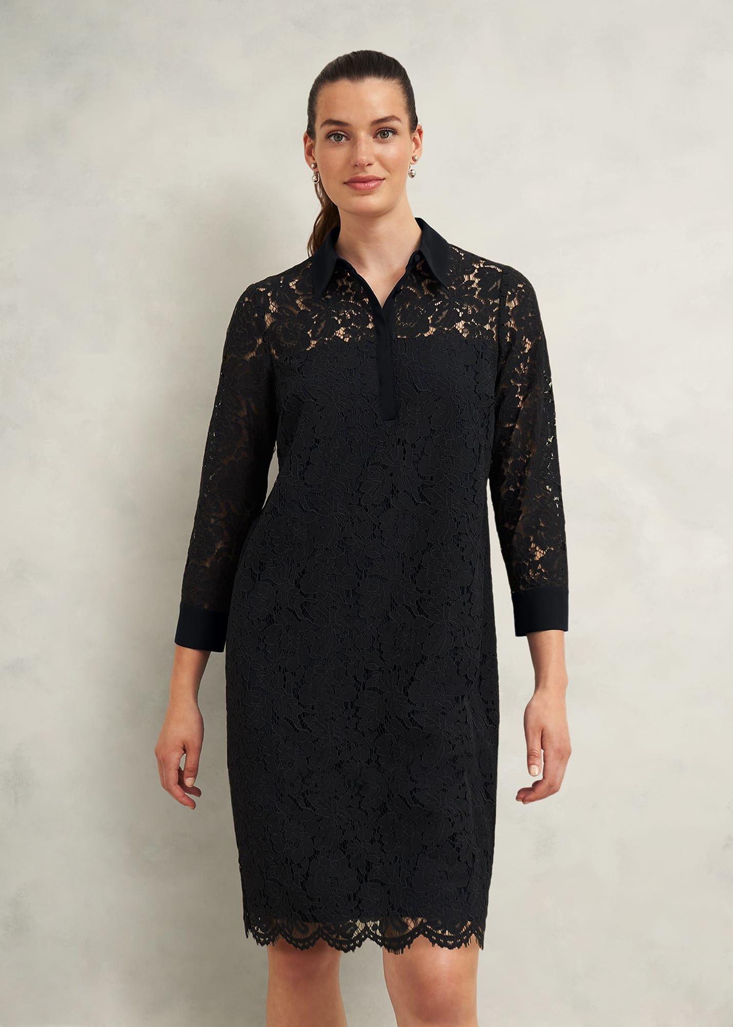 Marciella Lace Dress, Black, hi-res