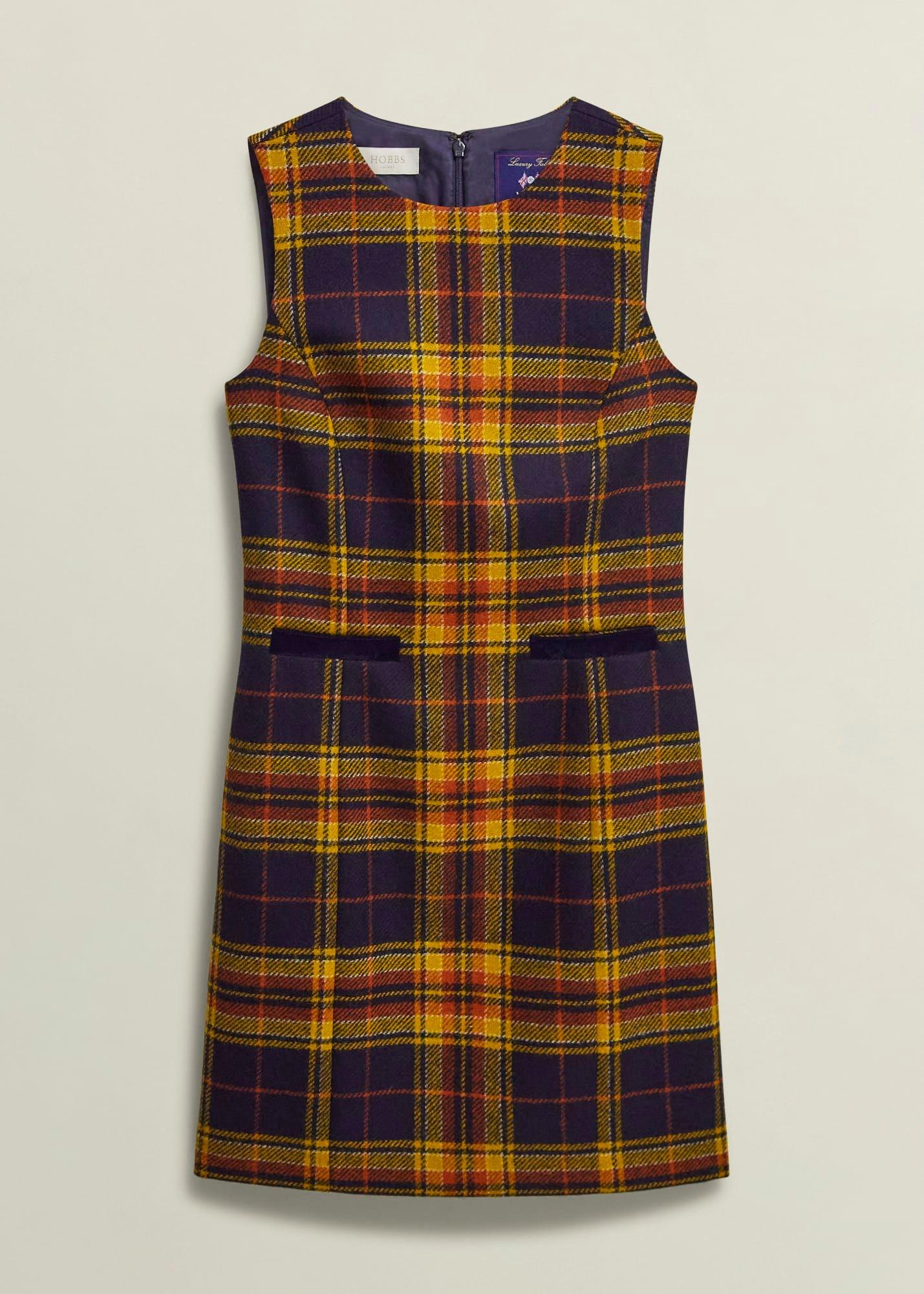 Margot Wool Dress, Navy Ochre, hi-res