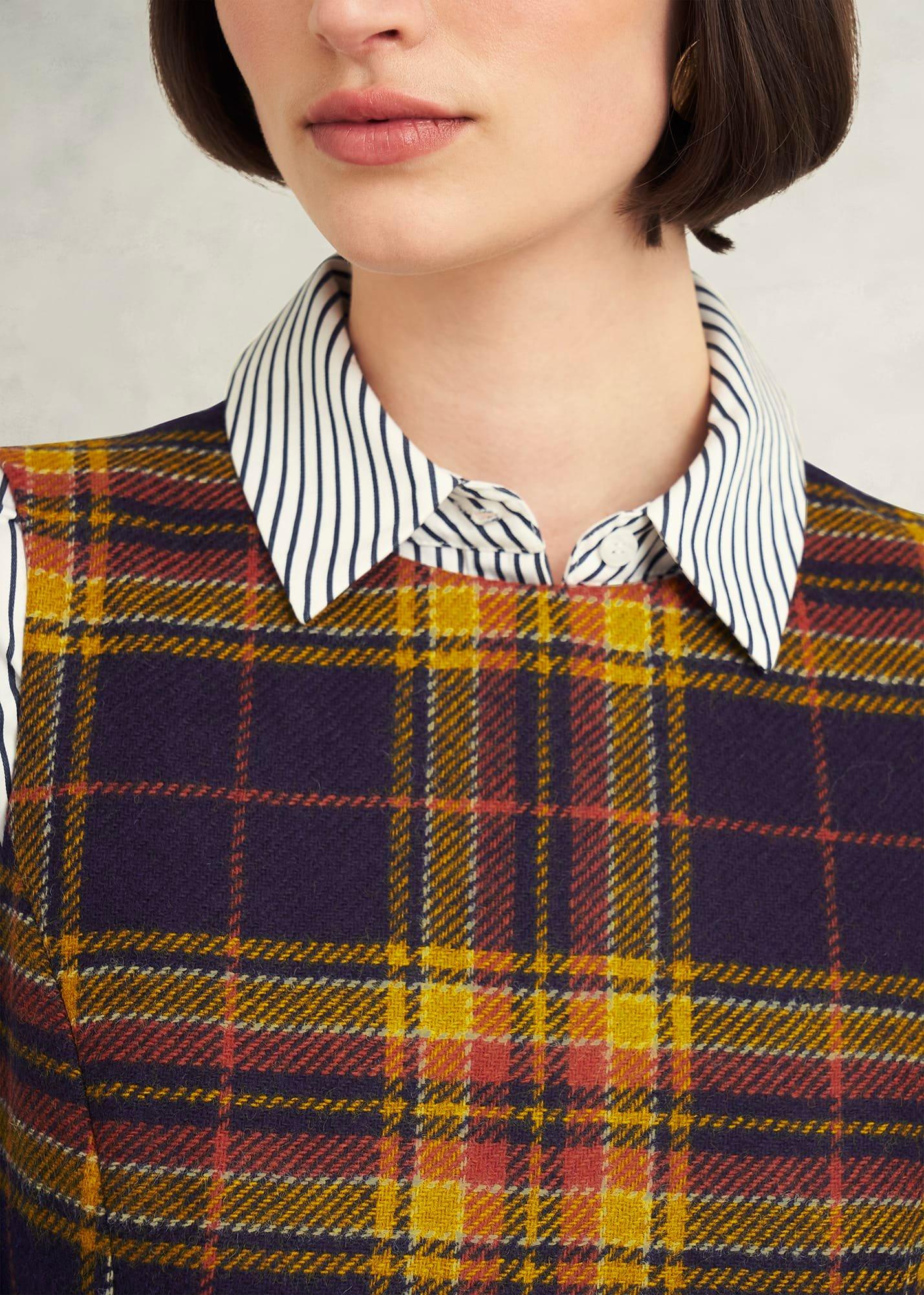 Margot Wool Dress, Navy Ochre, hi-res