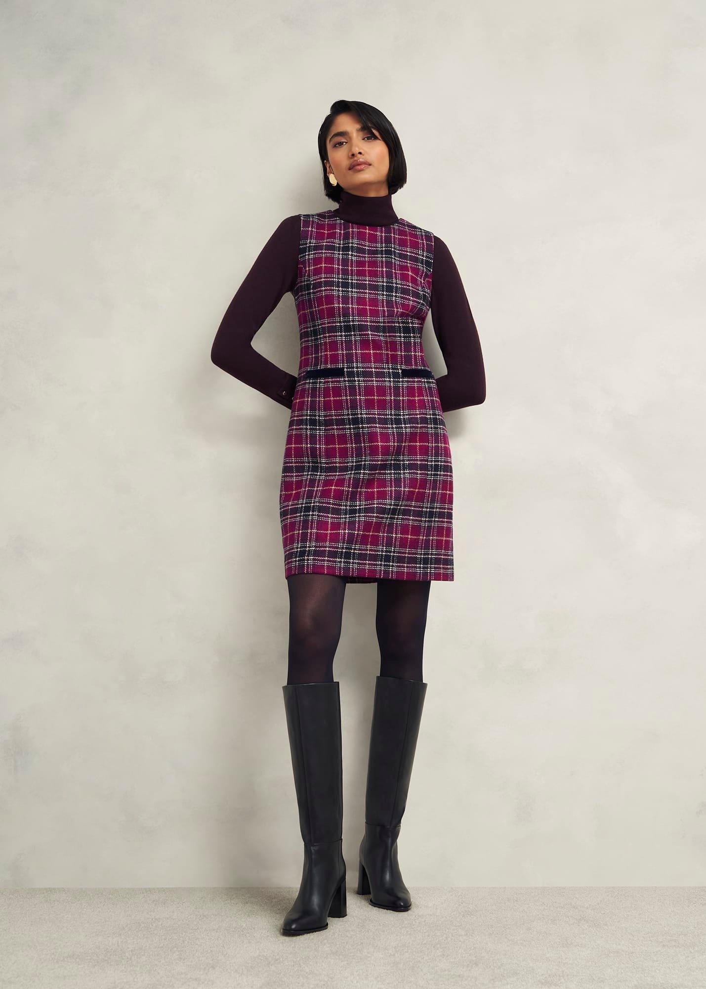Petite Margot Wool Dress, Pink Multi, hi-res