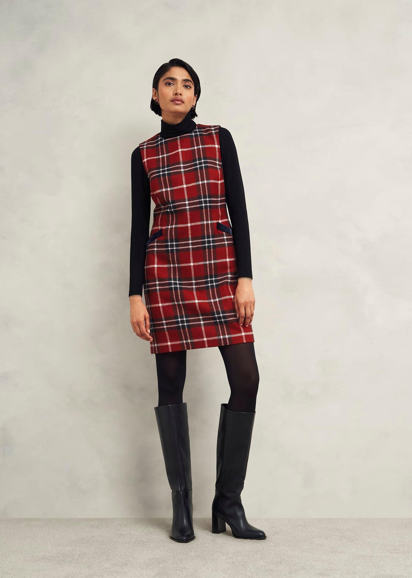 Amaris Wool Dress, Red Multi, hi-res