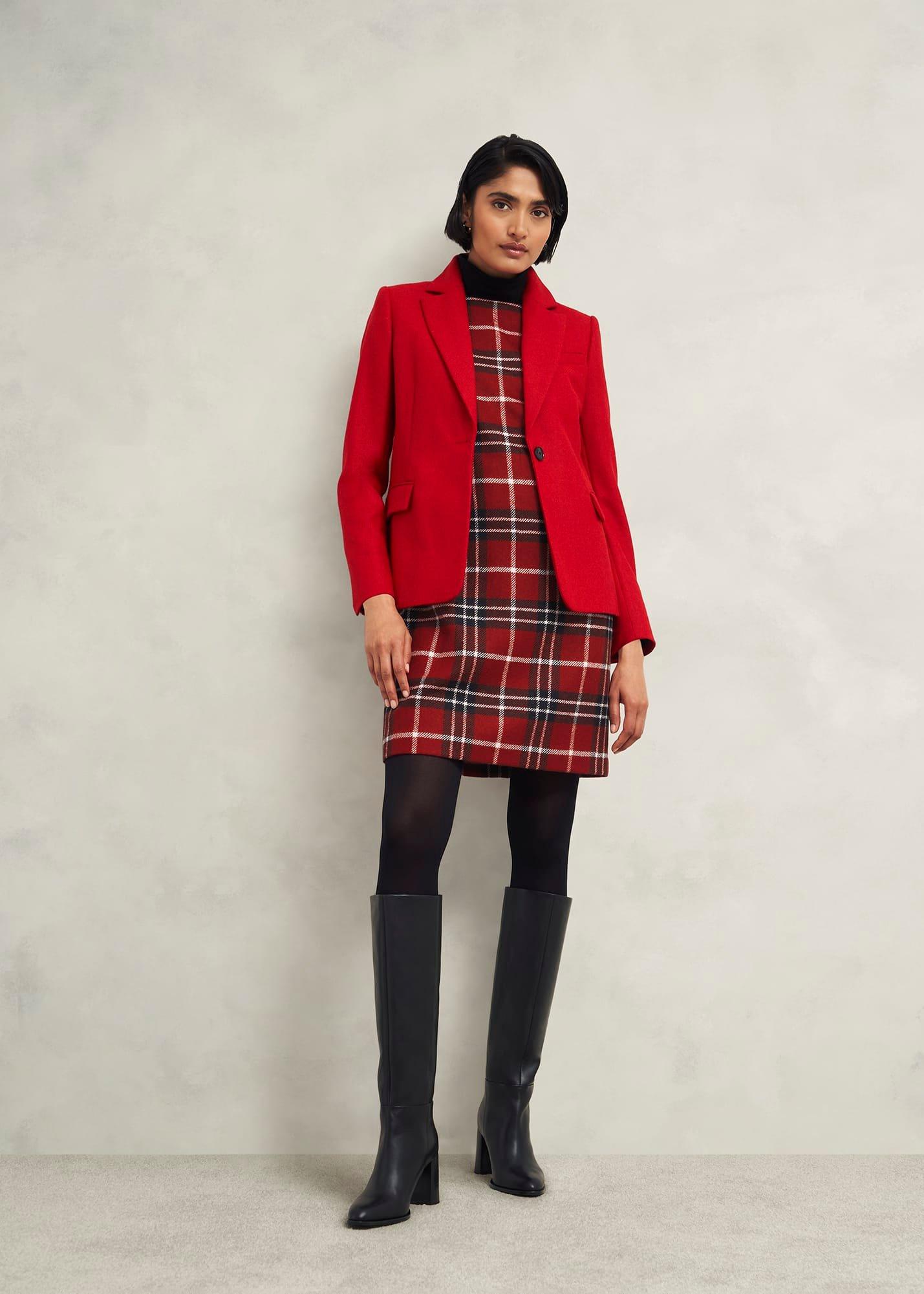 Amaris Wool Dress, Red Multi, hi-res