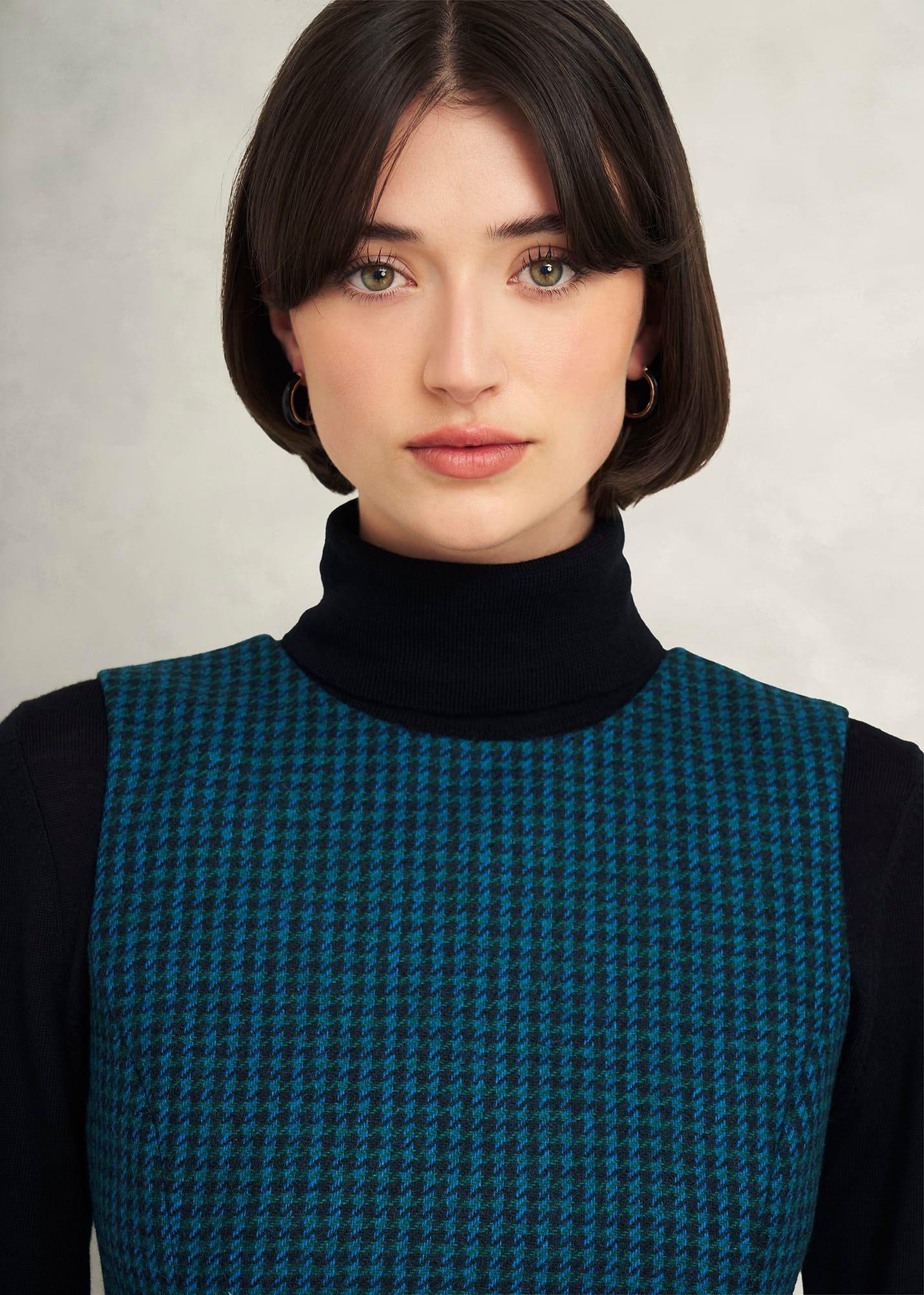 Petite Sariah Wool Dress, Green Multi, hi-res