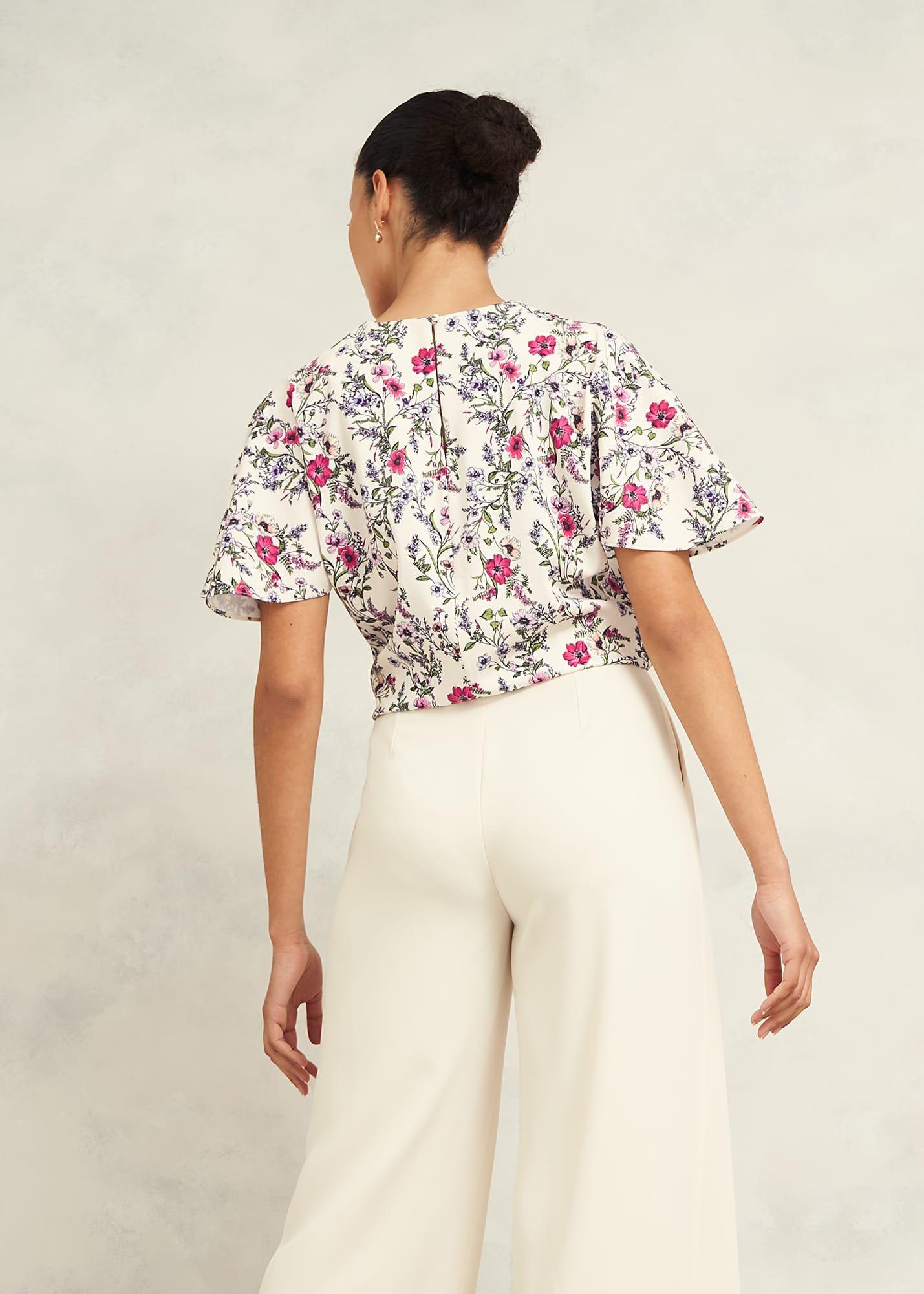 Gigi V Neck Top, Cream Multi, hi-res