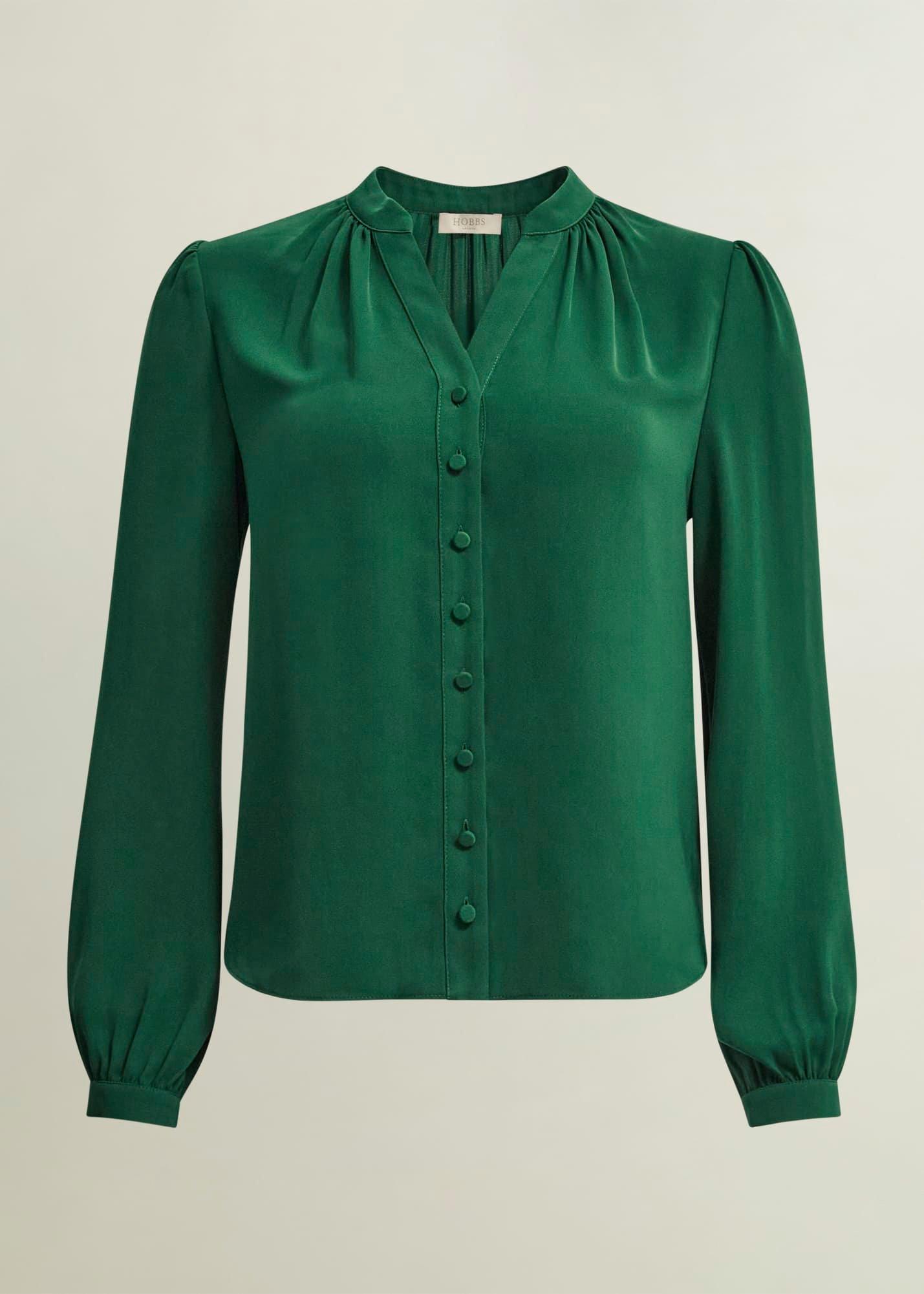 Peony Blouse, Green, hi-res