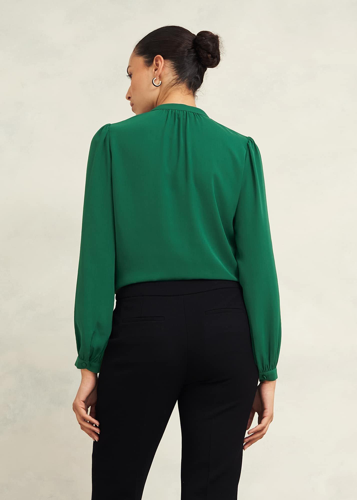 Peony Blouse, Green, hi-res