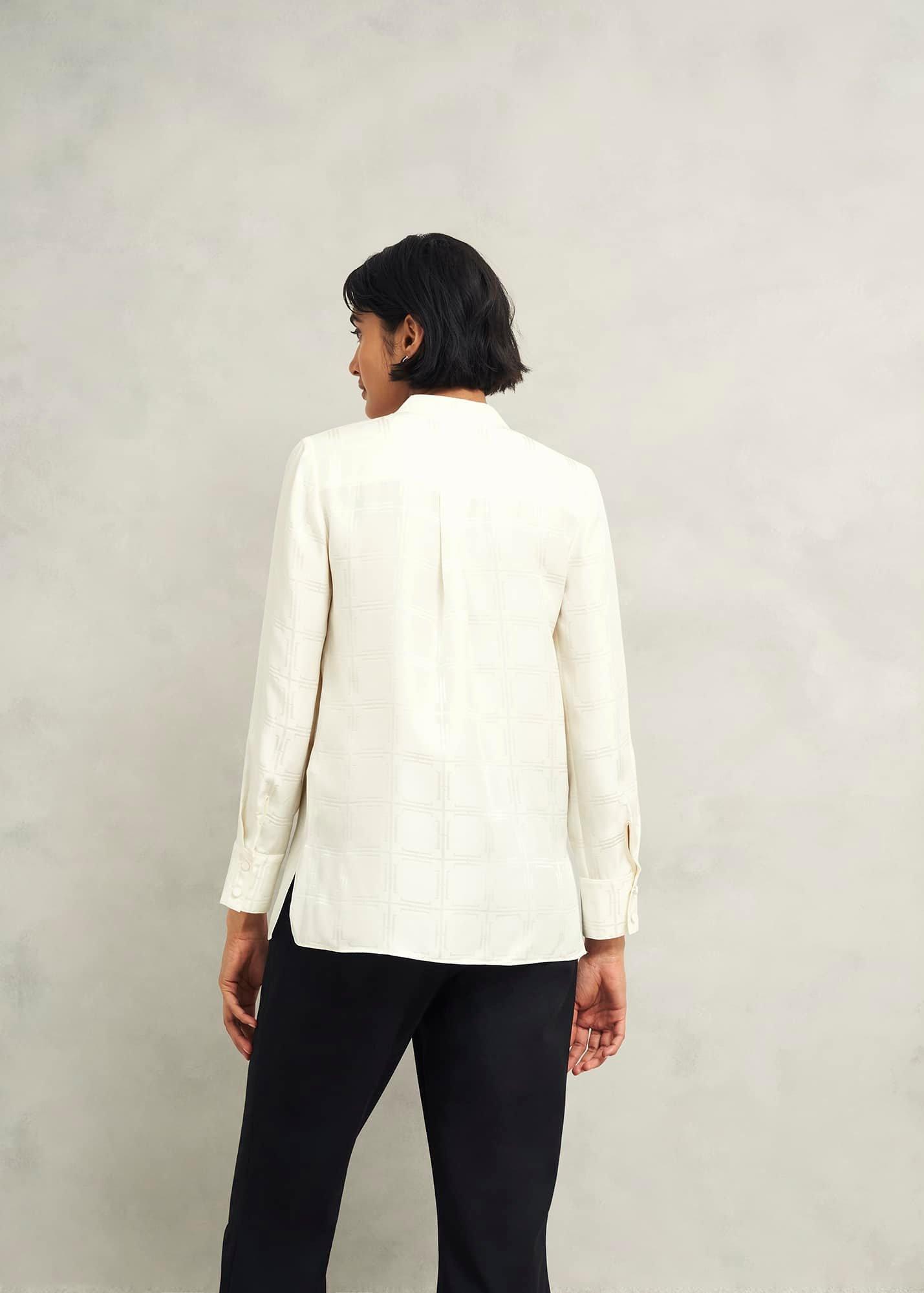 Sloane Silk Blouse, Ivory, hi-res