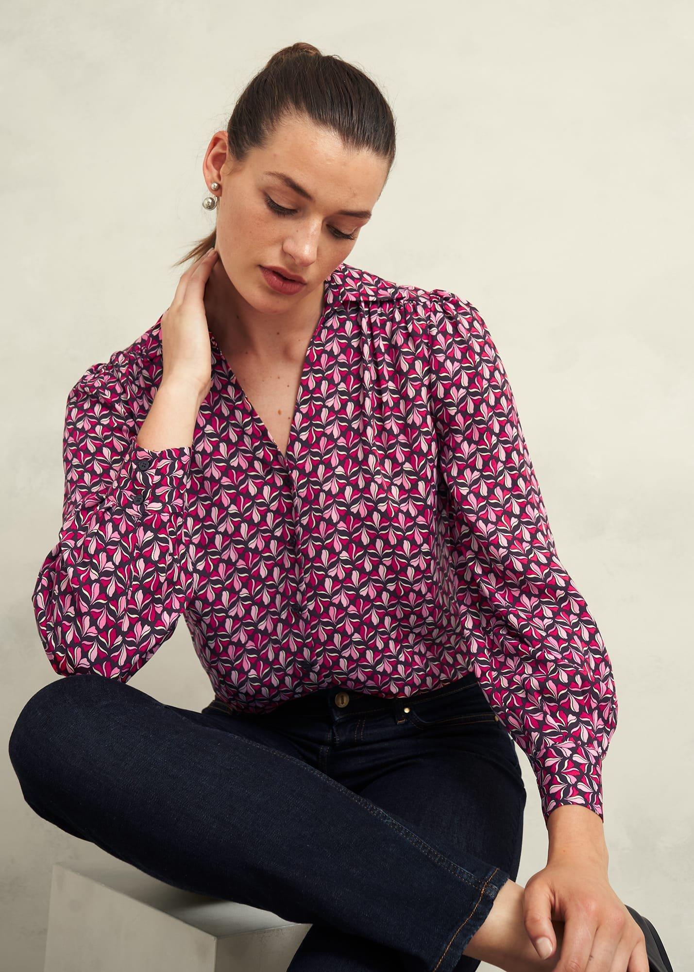 Abigail Blouse, Pink Multi, hi-res