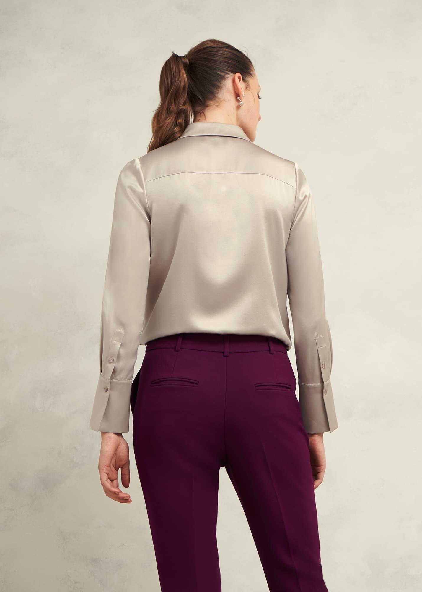 Jaya Silk Shirt, Buff Grey, hi-res