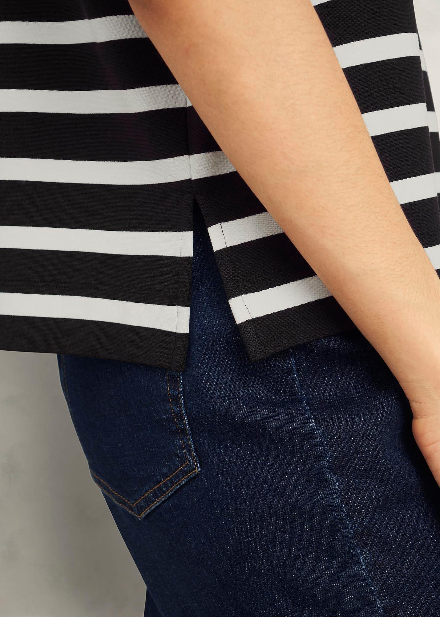 Holland Stripe T-Shirt, Black Ivory, hi-res