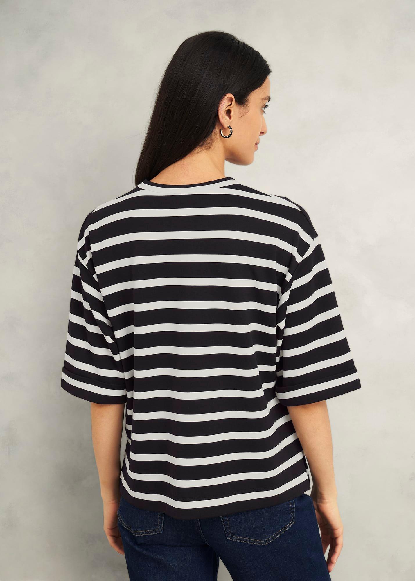 Holland Stripe T-Shirt, Black Ivory, hi-res