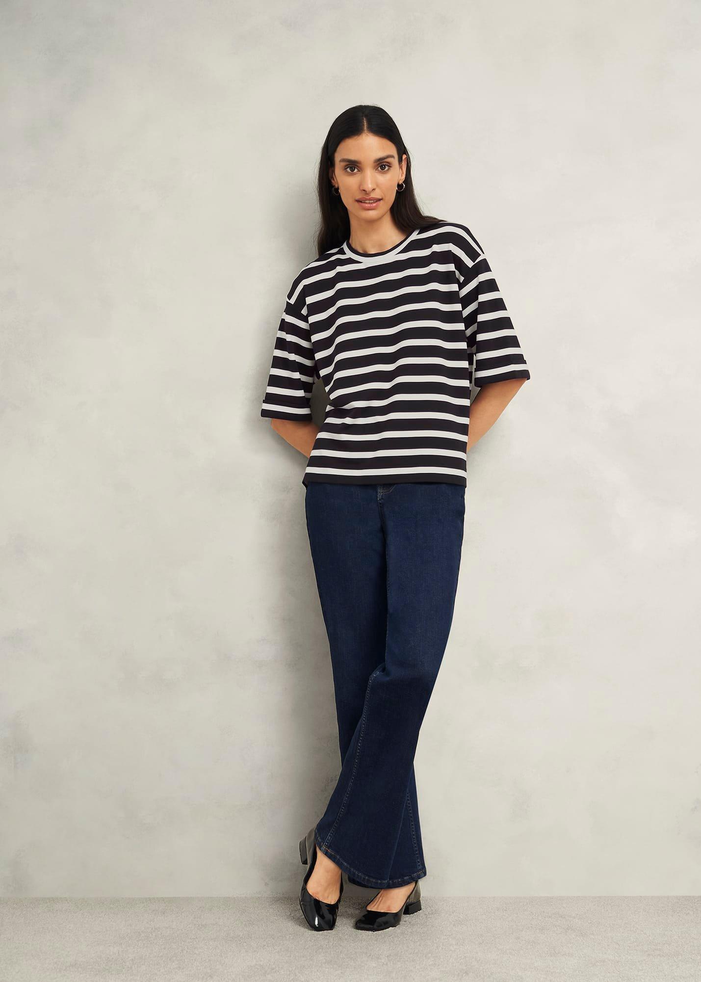 Holland Stripe T-Shirt, Black Ivory, hi-res