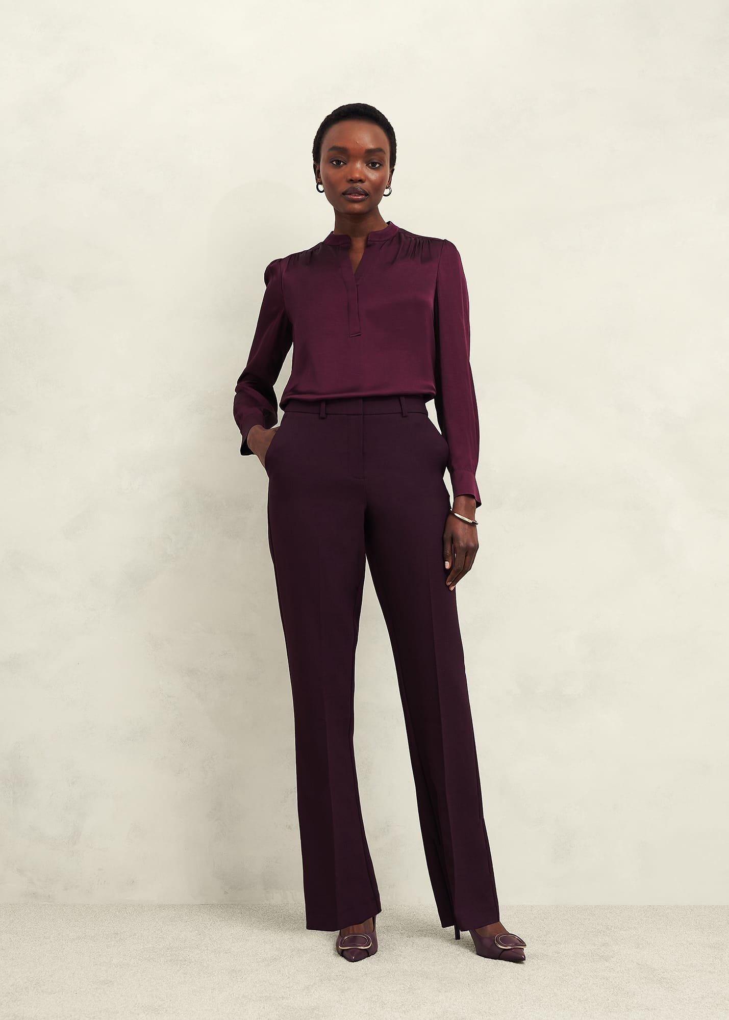 Jade Satin Blouse, Warm Plum, hi-res