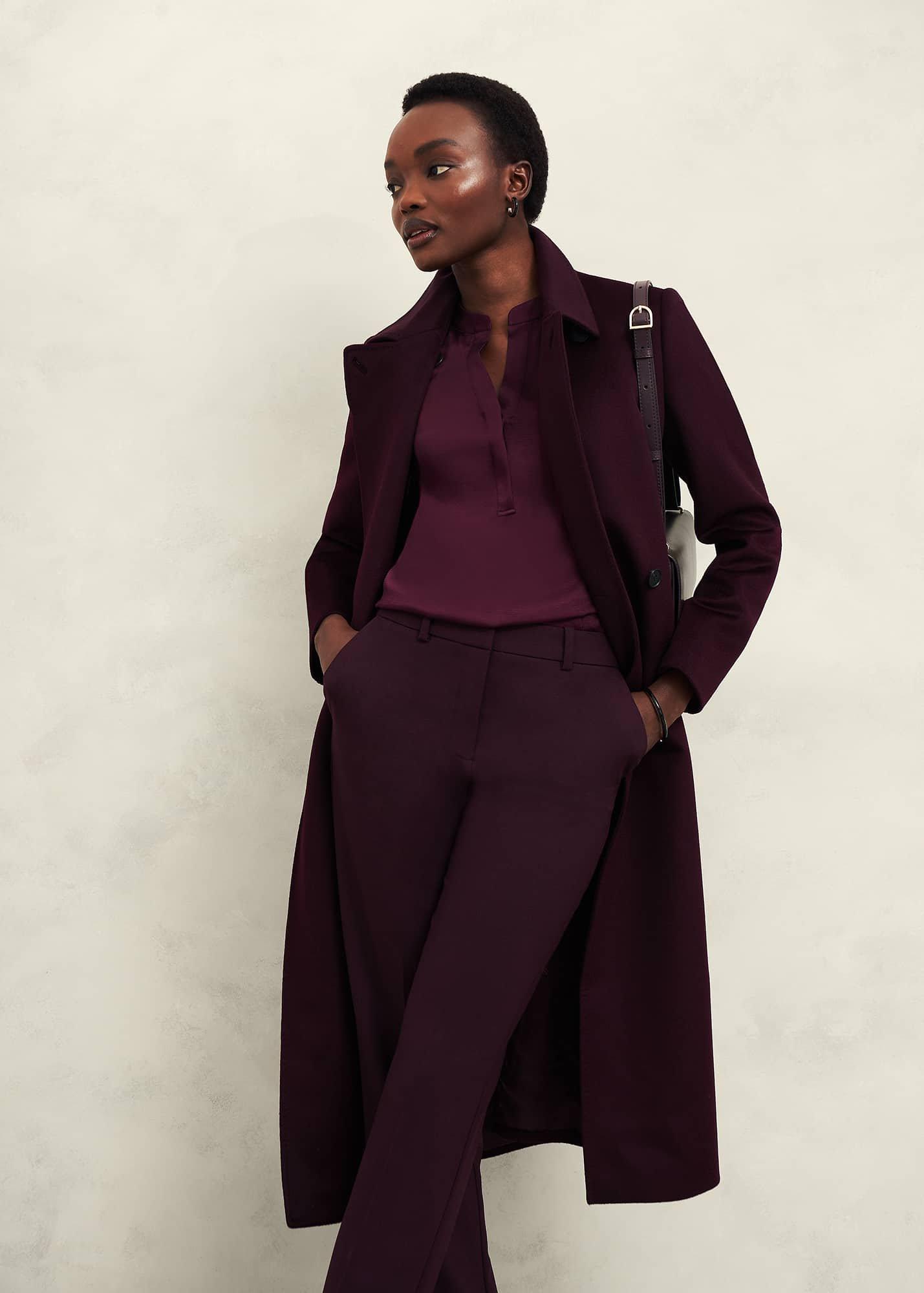 Jade Satin Blouse, Warm Plum, hi-res