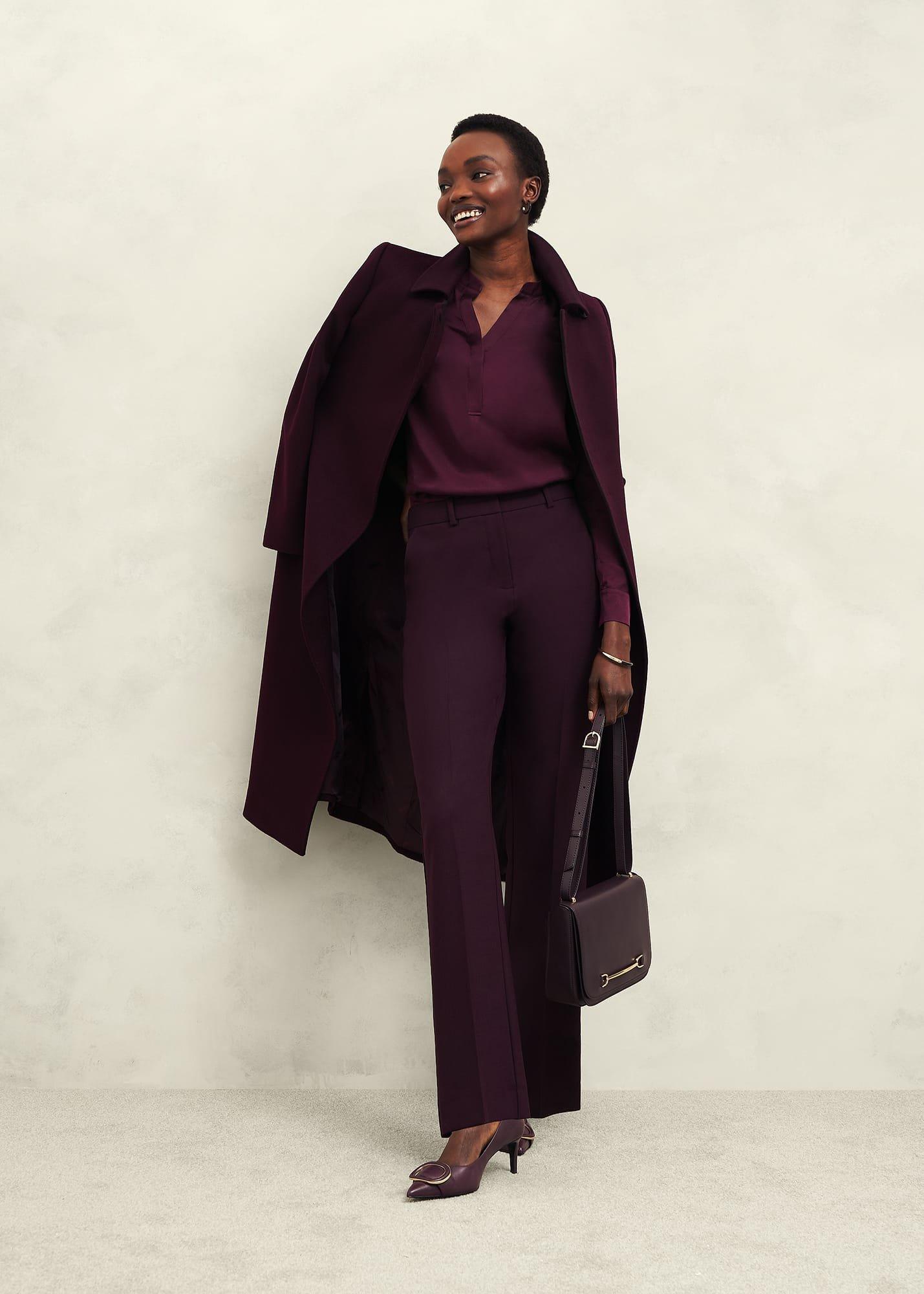 Jade Satin Blouse, Warm Plum, hi-res