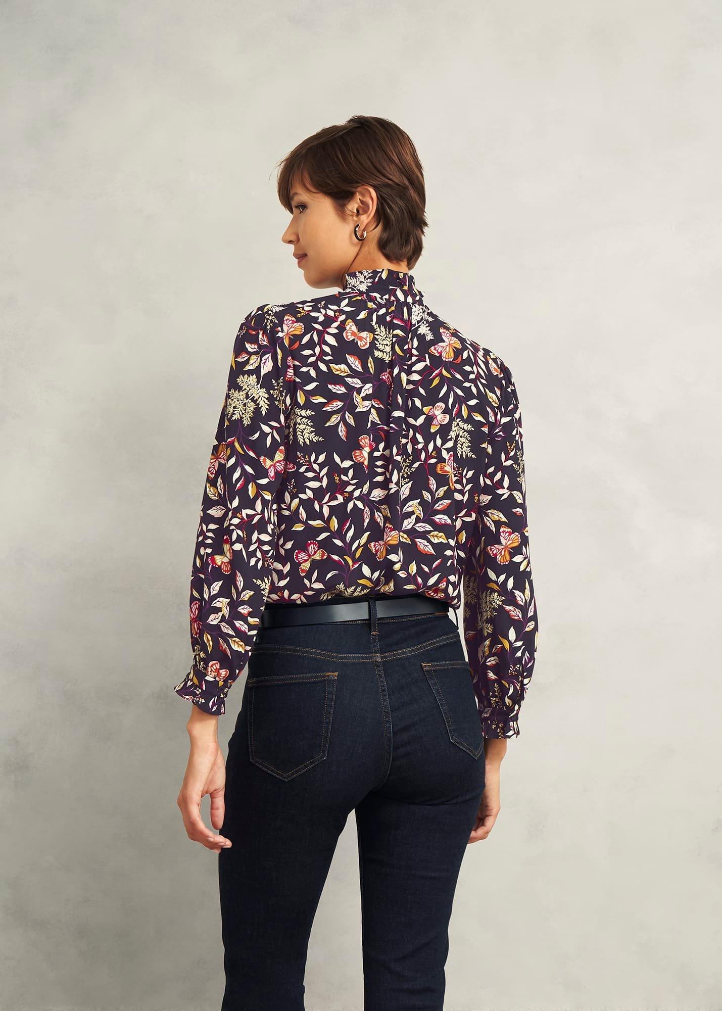 Elspeth Blouse, Navy Multi, hi-res