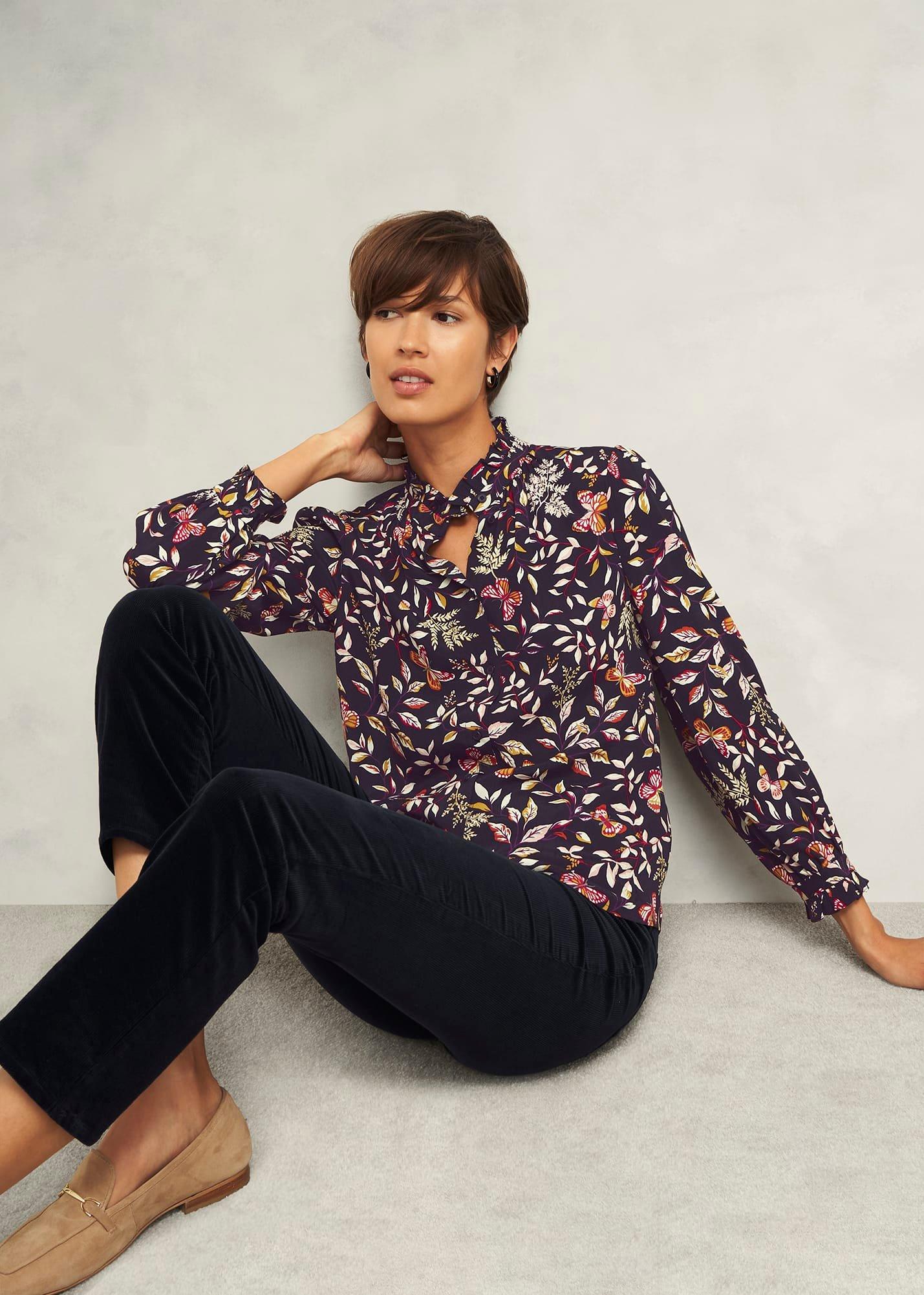 Elspeth Blouse, Navy Multi, hi-res