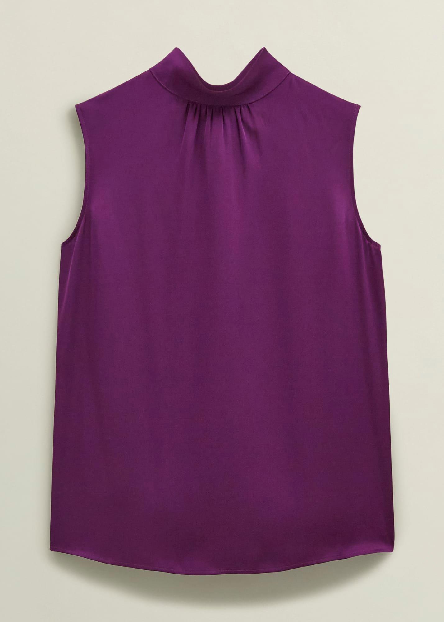 Eren Satin Blouse, Vibrant Purple, hi-res