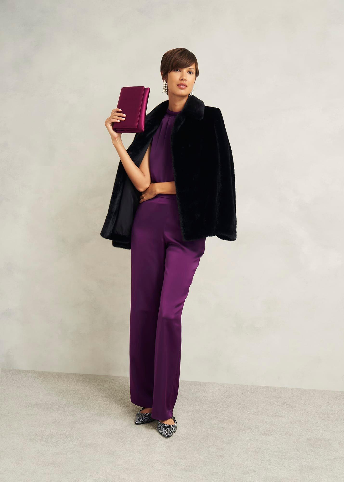 Eren Satin Blouse, Vibrant Purple, hi-res