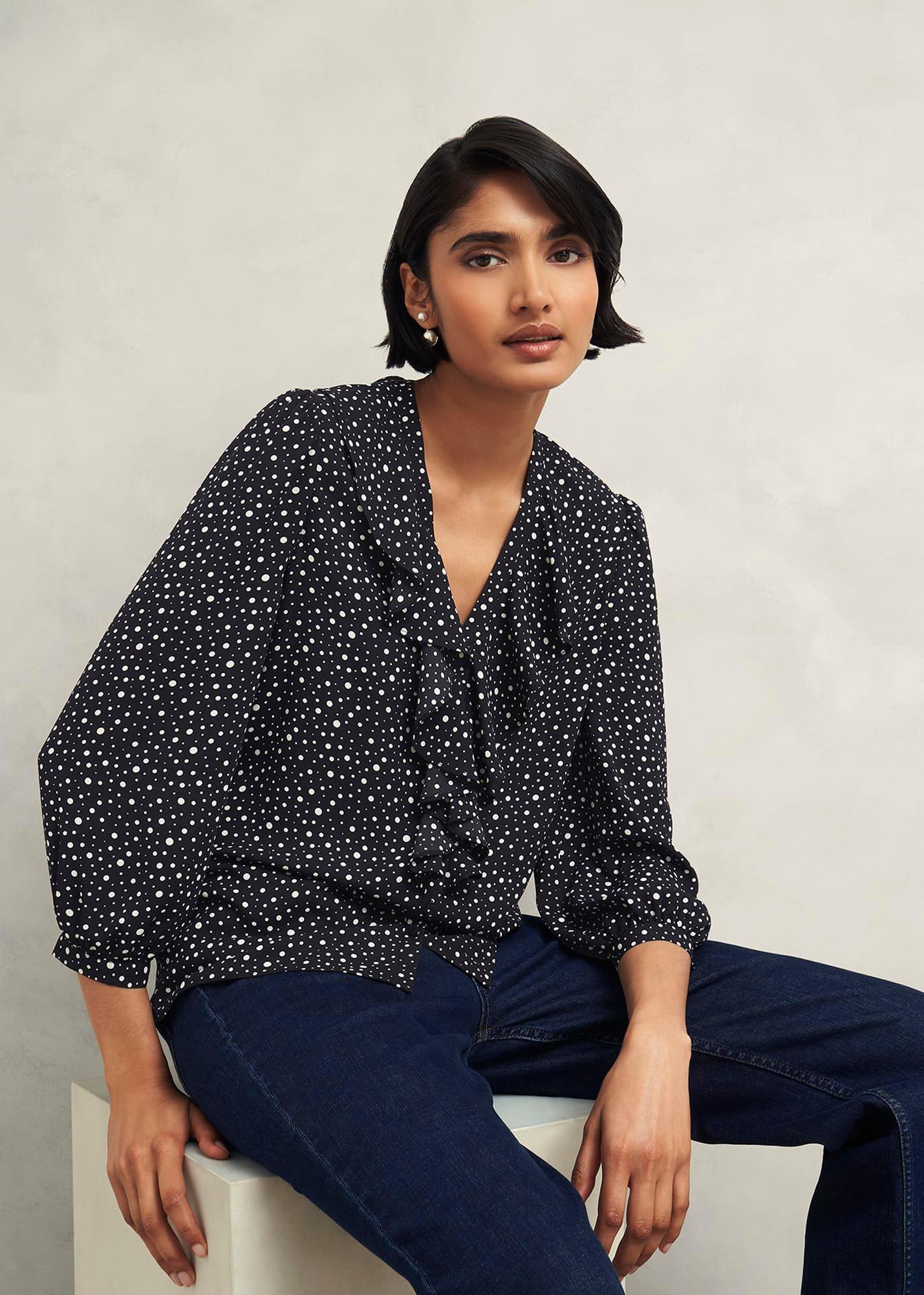 May Blouse, Black Ivory, hi-res