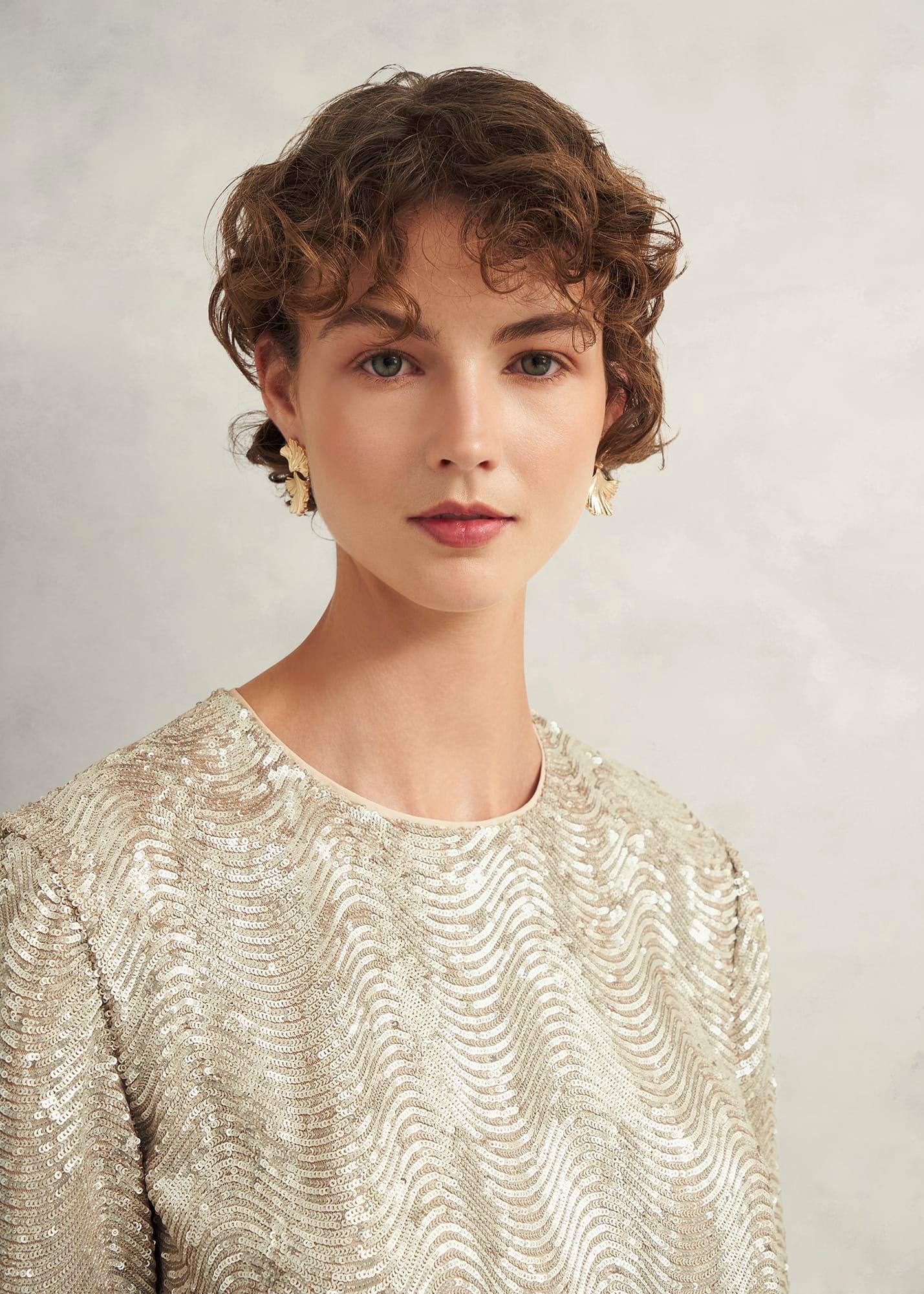 Marlowe Sequin Top, Silver, hi-res