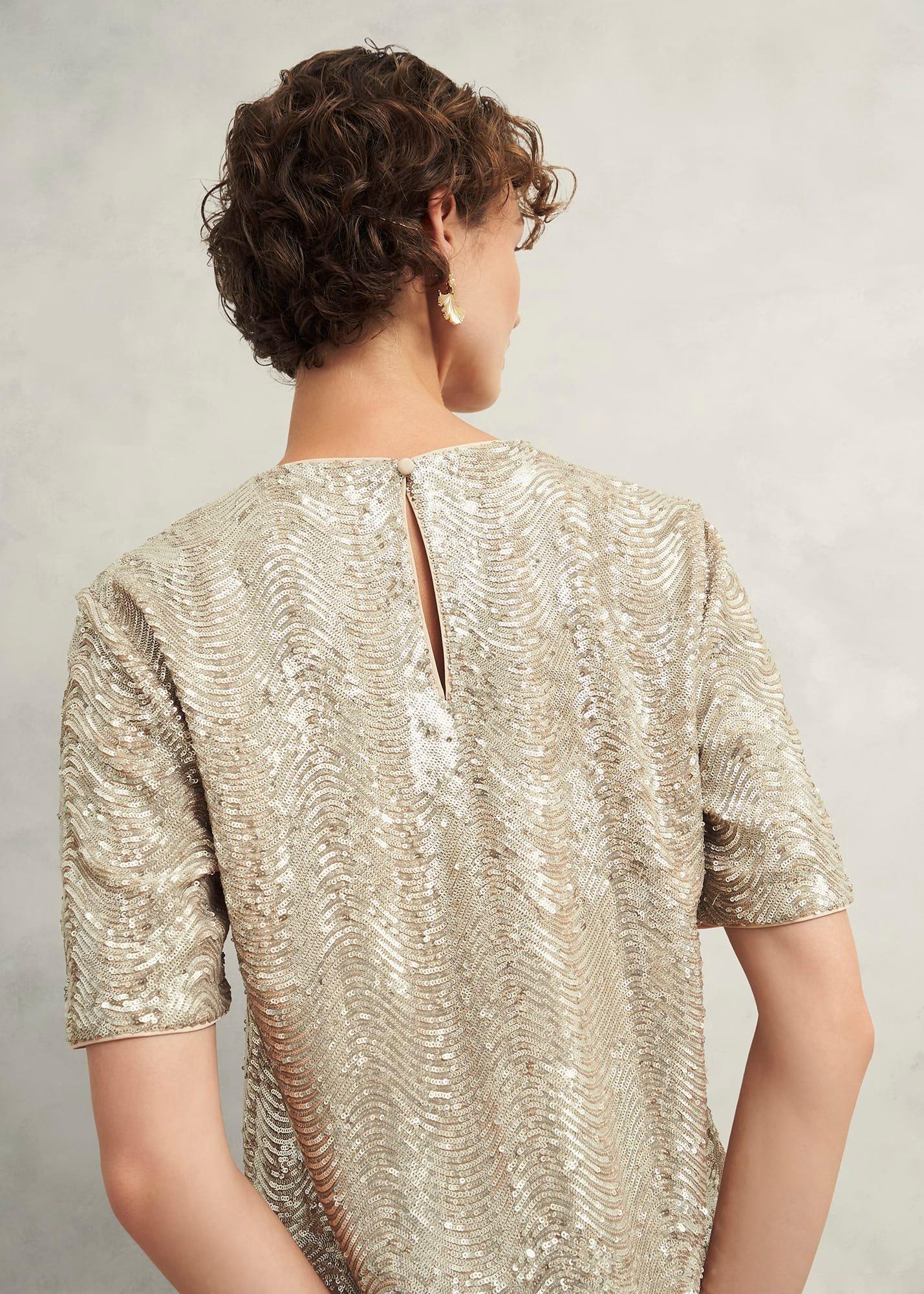 Marlowe Sequin Top, Silver, hi-res