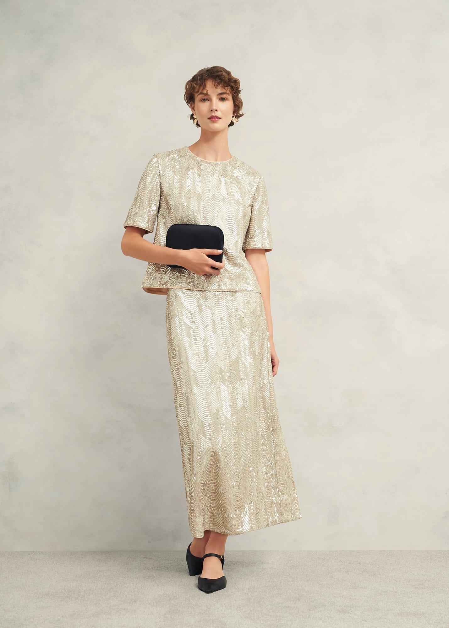 Marlowe Sequin Top, Silver, hi-res