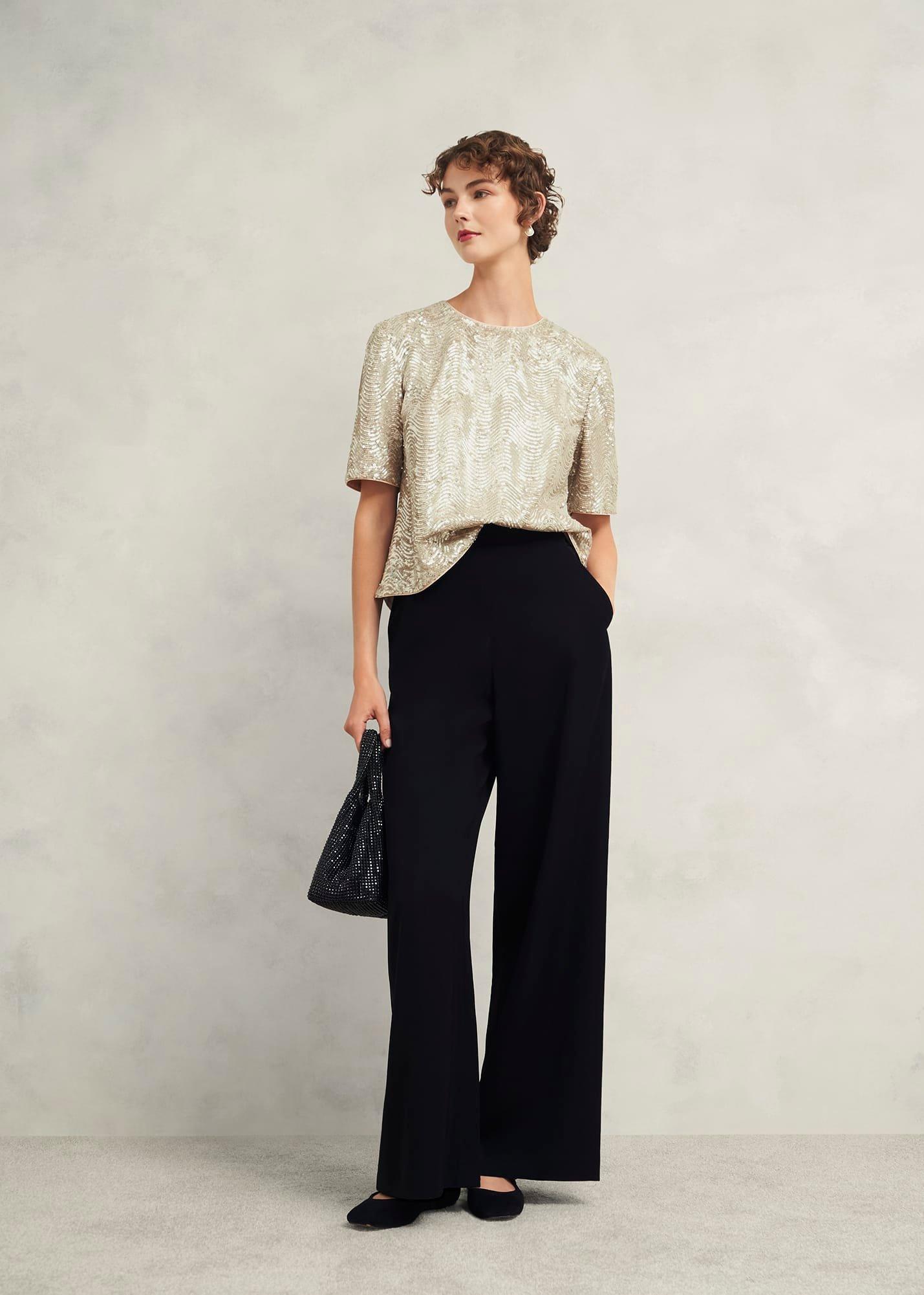 Marlowe Sequin Top, Silver, hi-res