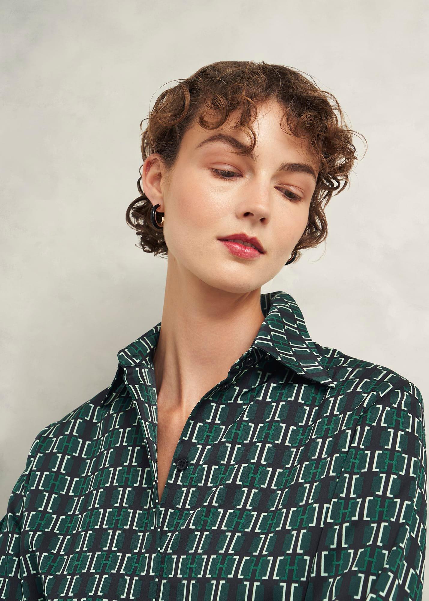 Finwell Satin Shirt, Multi, hi-res